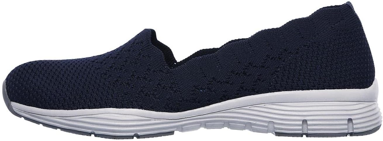 Skechers Seager - Stat - Festoneado, Zapatillas elásticas Tejidas - Ajuste clásico Mocasín para Mujer