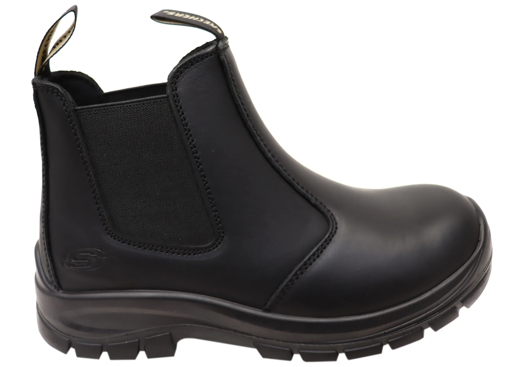 Skechers Mens Comfortable Composite Toe Leather Work Chelsea Boots