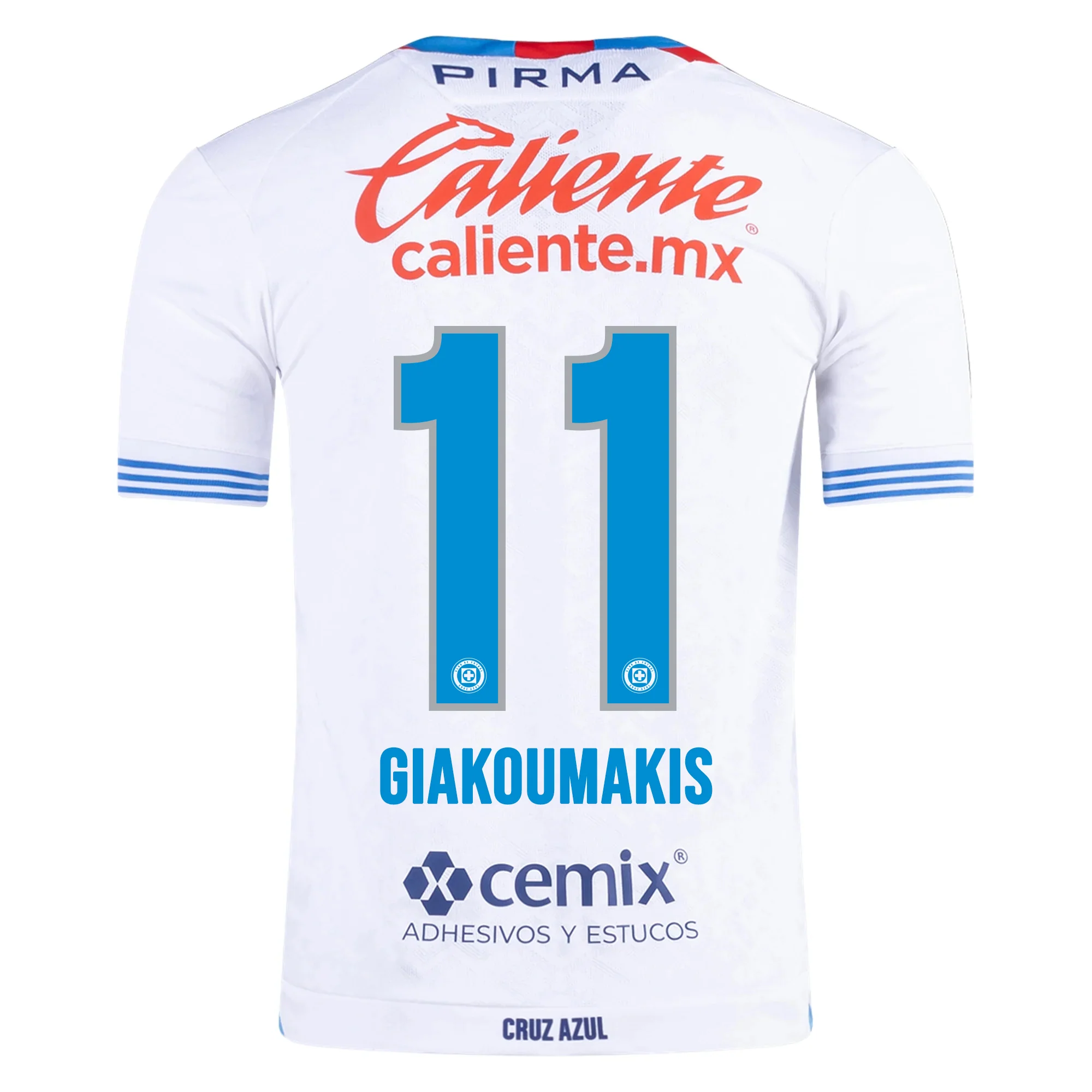 Pirma Georgios Giakoumakis Cruz Azul Away Jersey 24/25 (White/Blue)