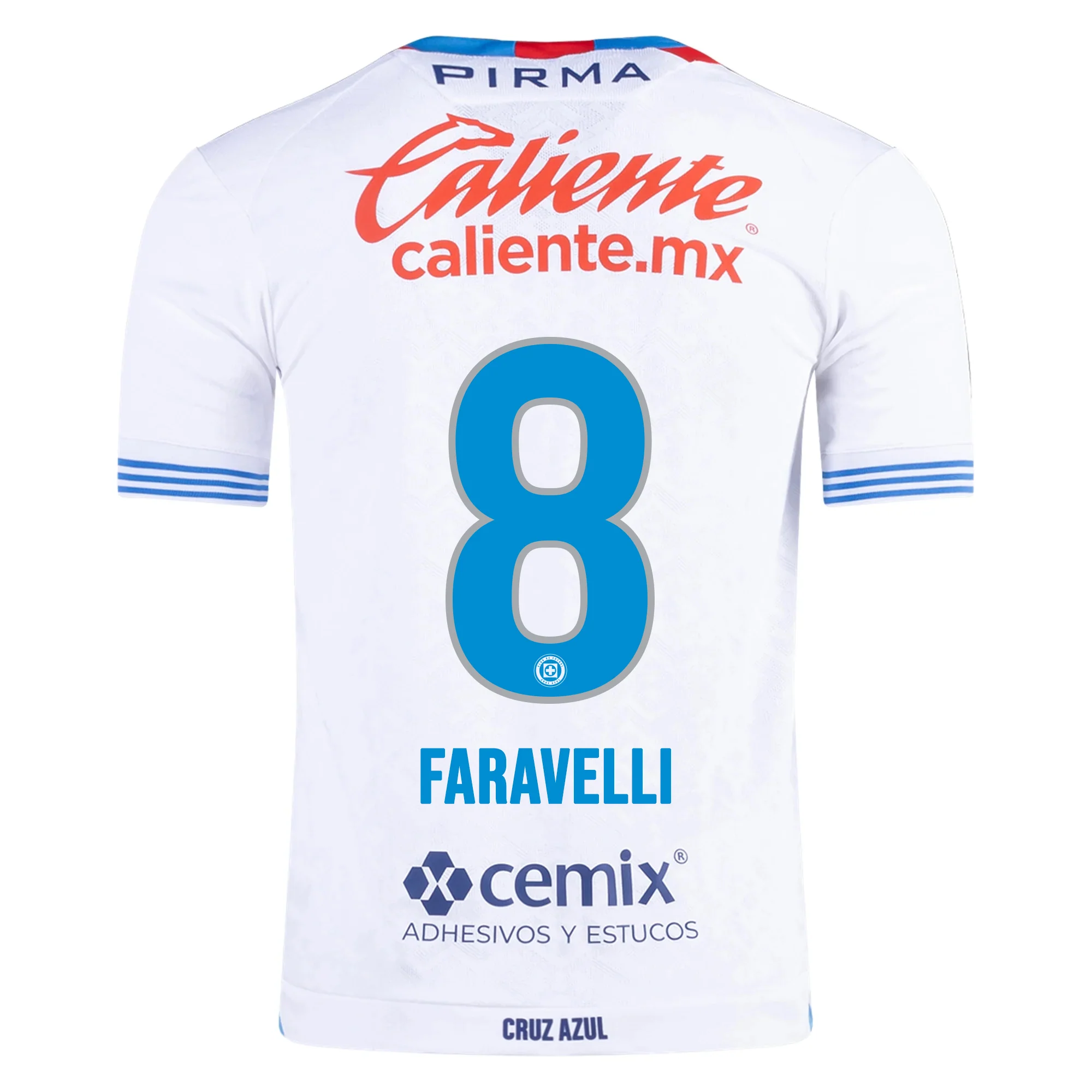 Pirma Lorenzo Faravelli Cruz Azul Away Jersey 24/25 (White/Blue)