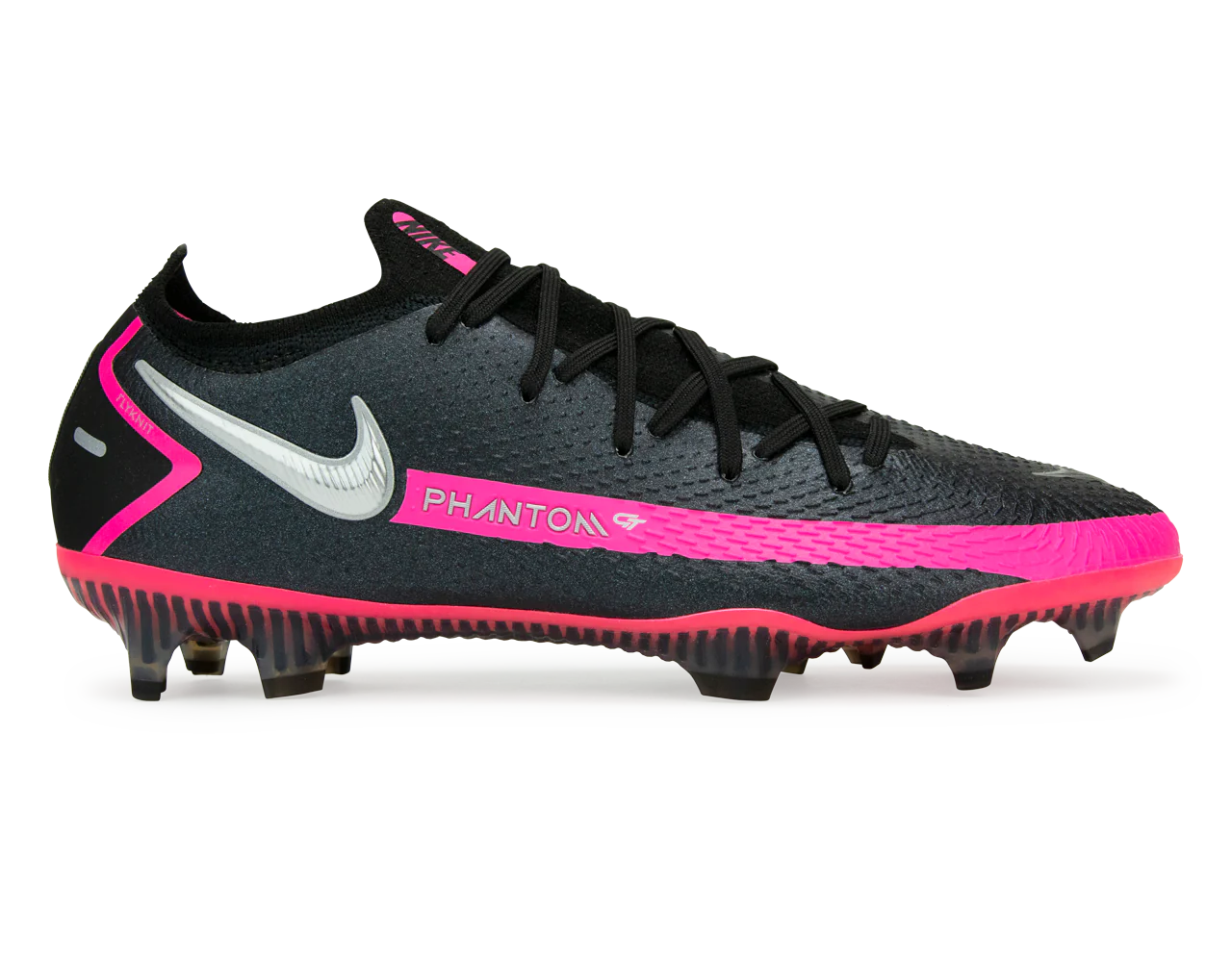 Nike Men's Phantom GT Elite FG Black/Pink Blast/Metallic Silver