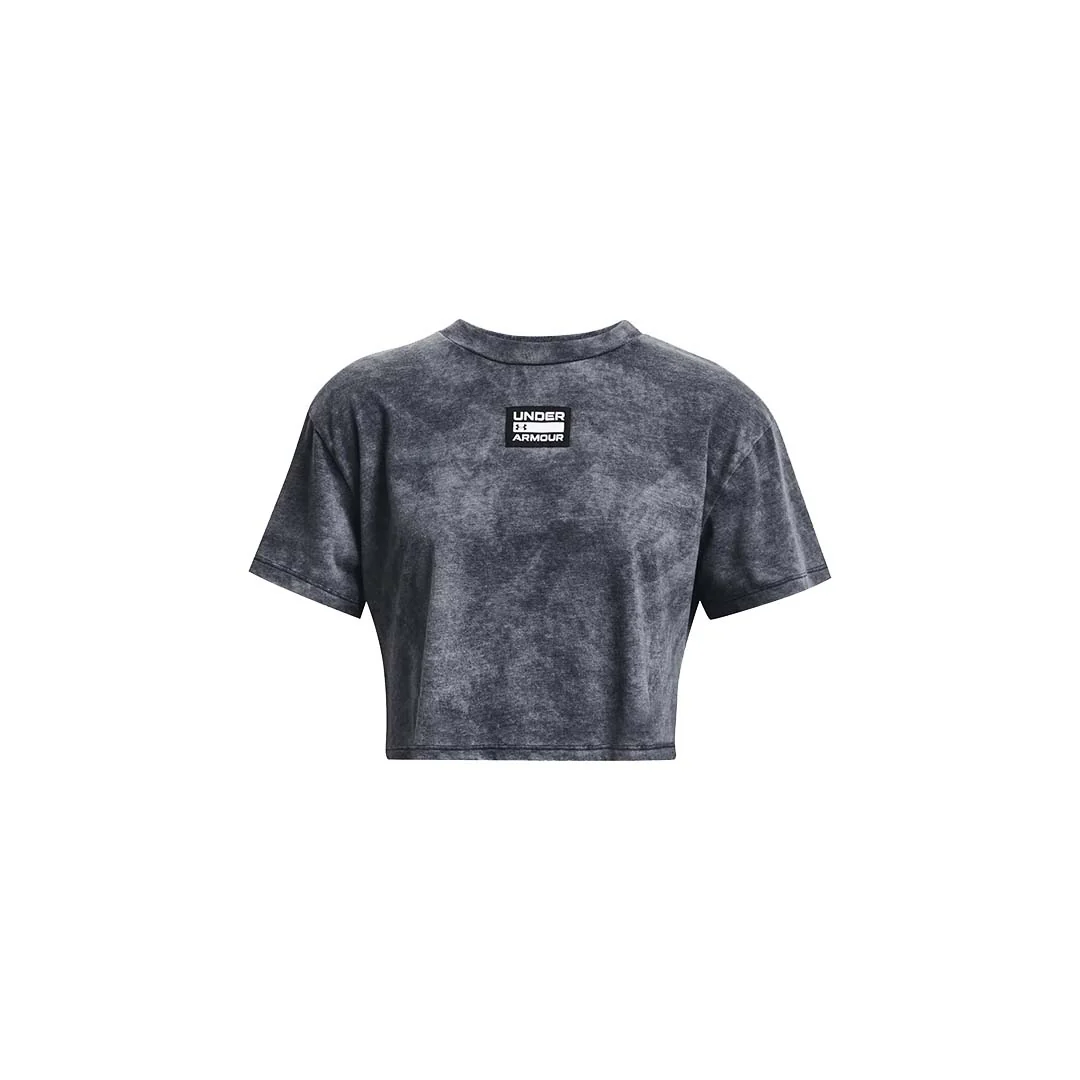 Under Armour Women Logo Washed Woven Short Sleeve |1379398-001