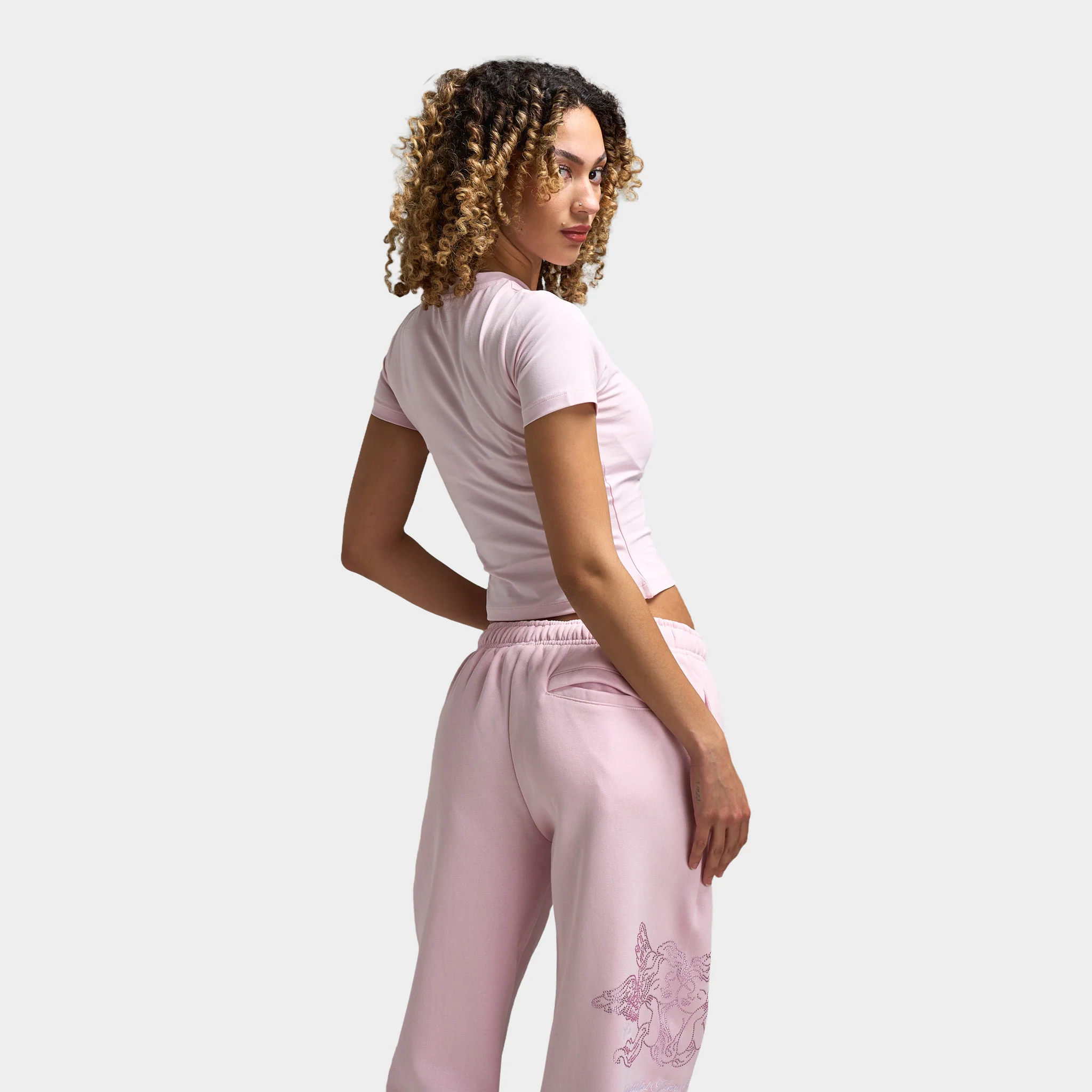 Hoodrich Women's Poise Fitted Tee Pink A Boo / White