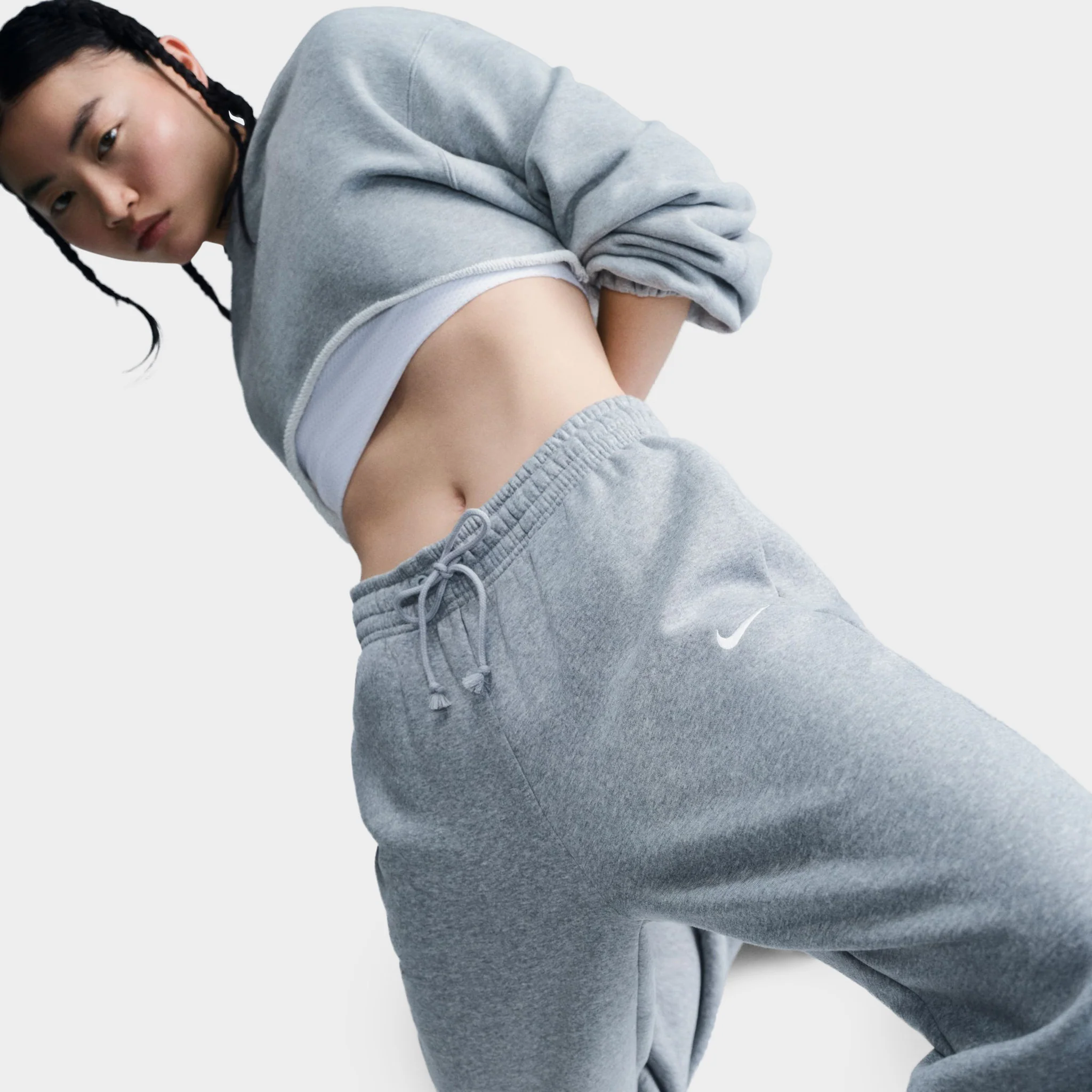 Nike Sportswear Women's Phoenix High-Waisted Oversized Sweatpants Dk Grey Heather / Sail