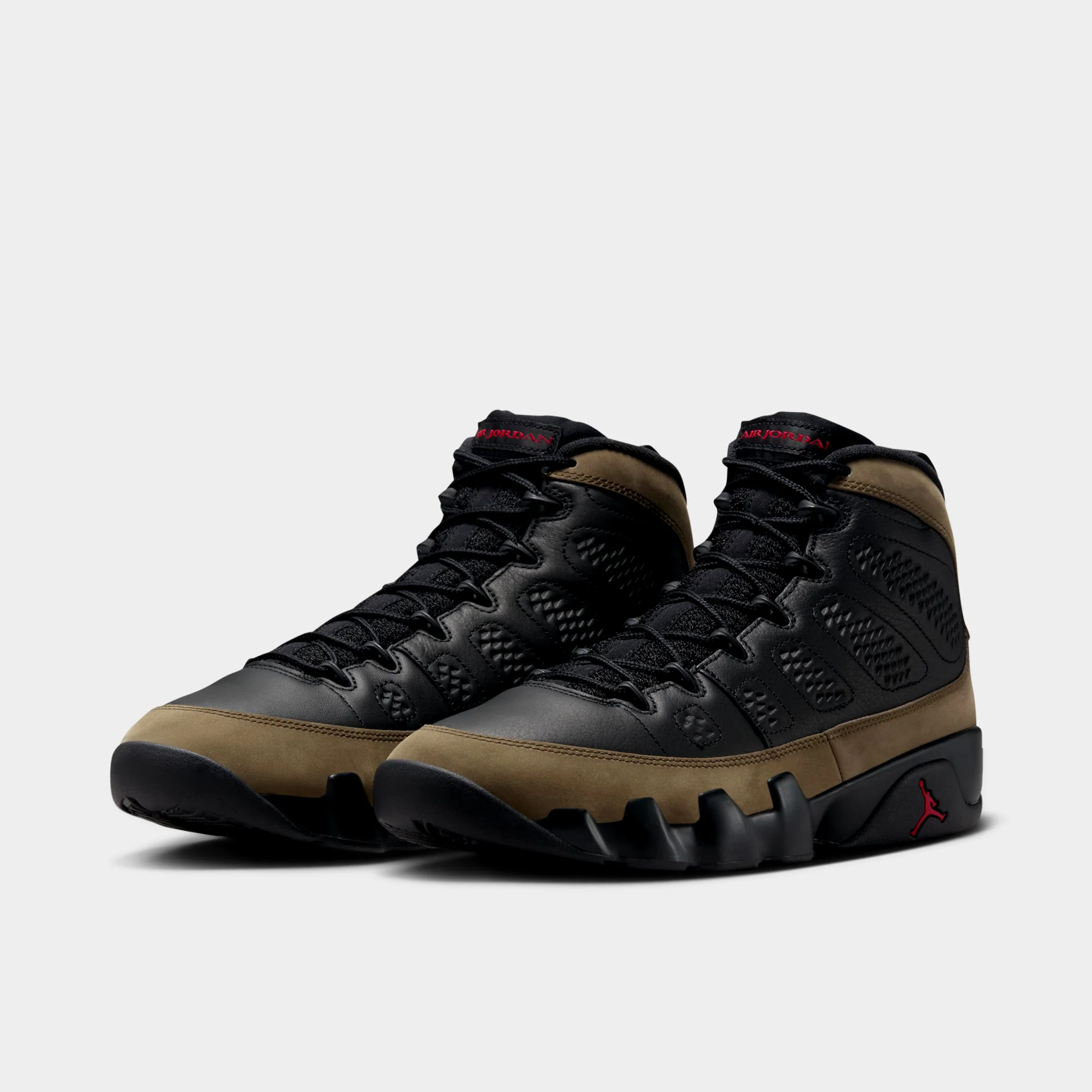 Jordan 9 Retro Black / True Red - Light Olive