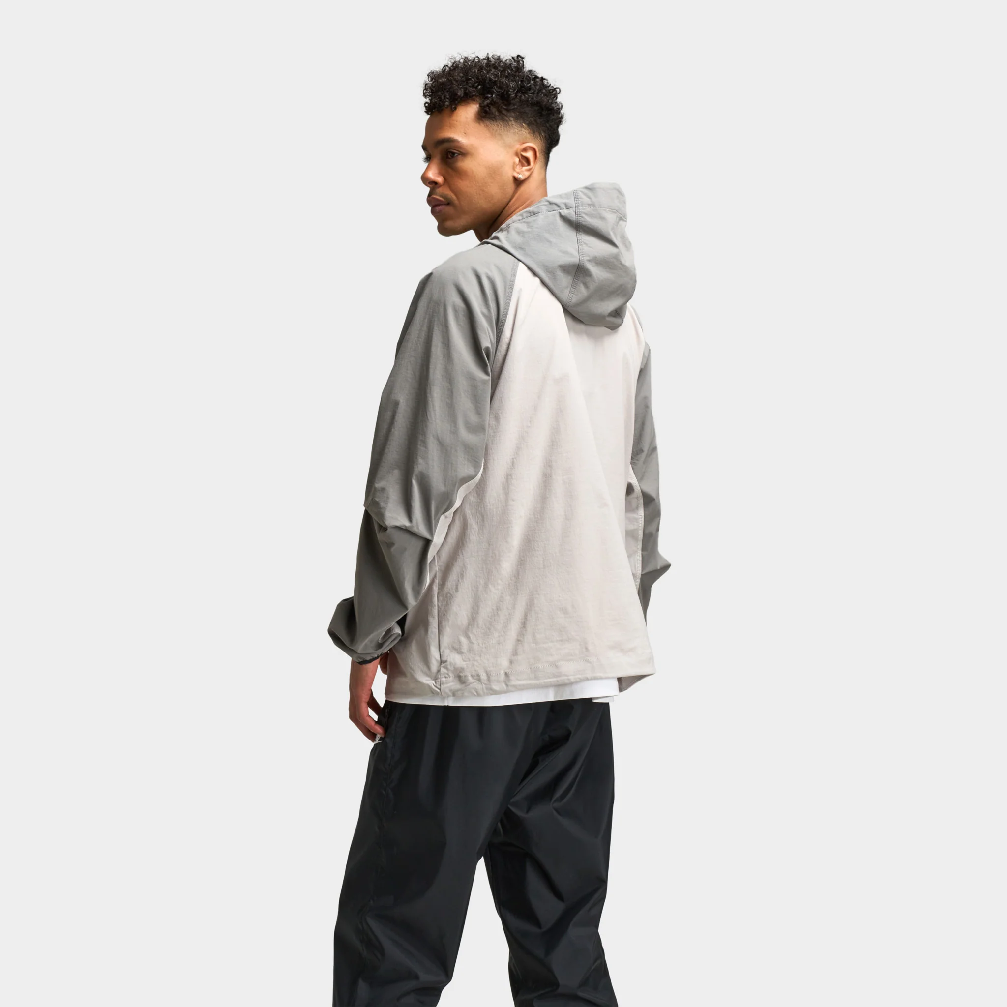 Nike Tech Woven Full Zip Windrunner Jacket Light Iron Ore / Flat Pewter - Black