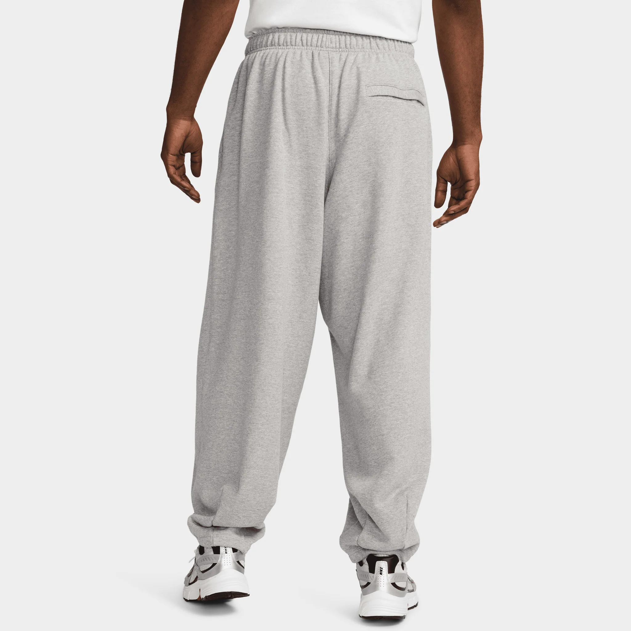 Nike Club Fleece French Terry Oversized Pants Dark Grey Heather / Light Smoke Grey - White