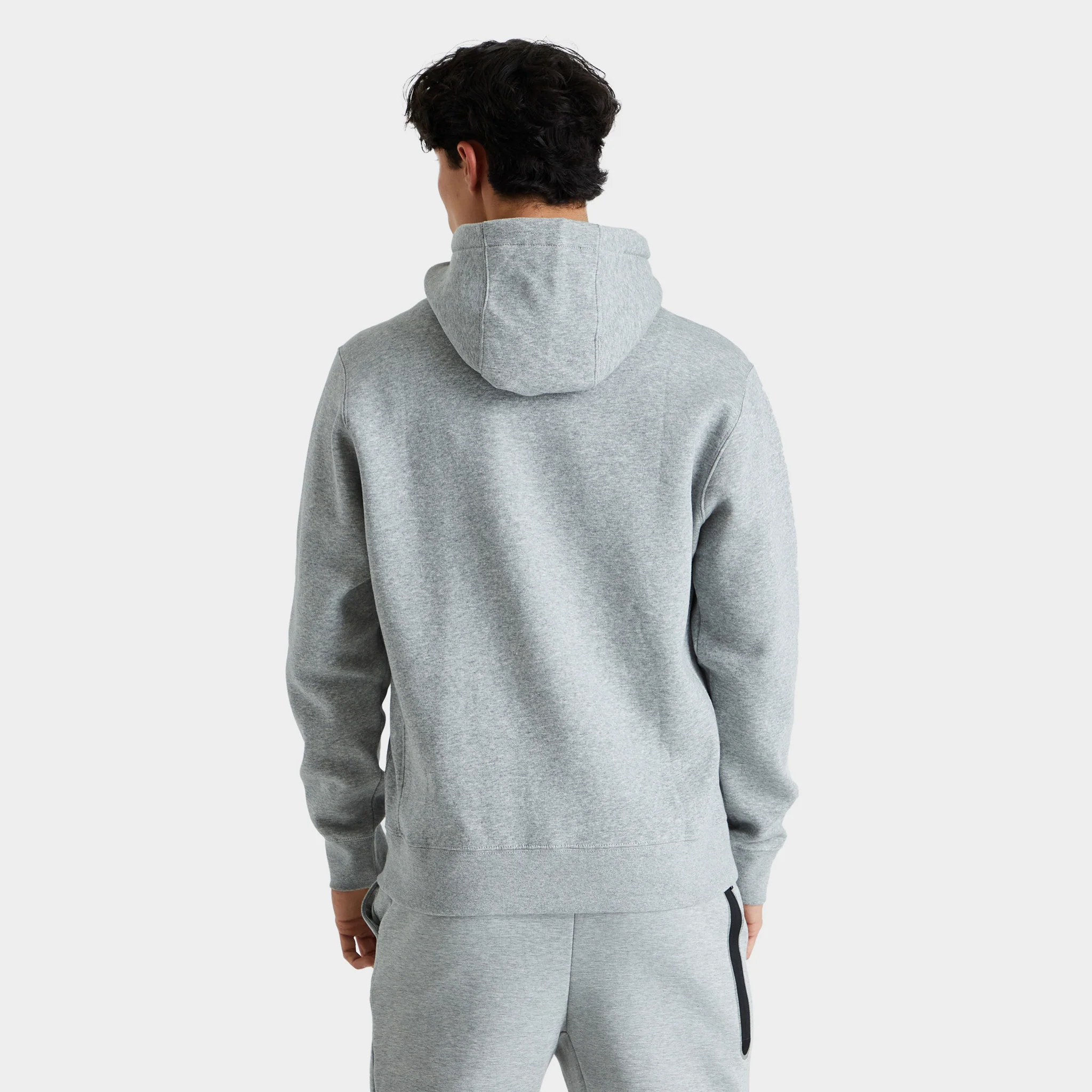 Nike Sportswear Club Fleece Full-Zip Hoodie Dark Grey Heather / Matte Silver - White