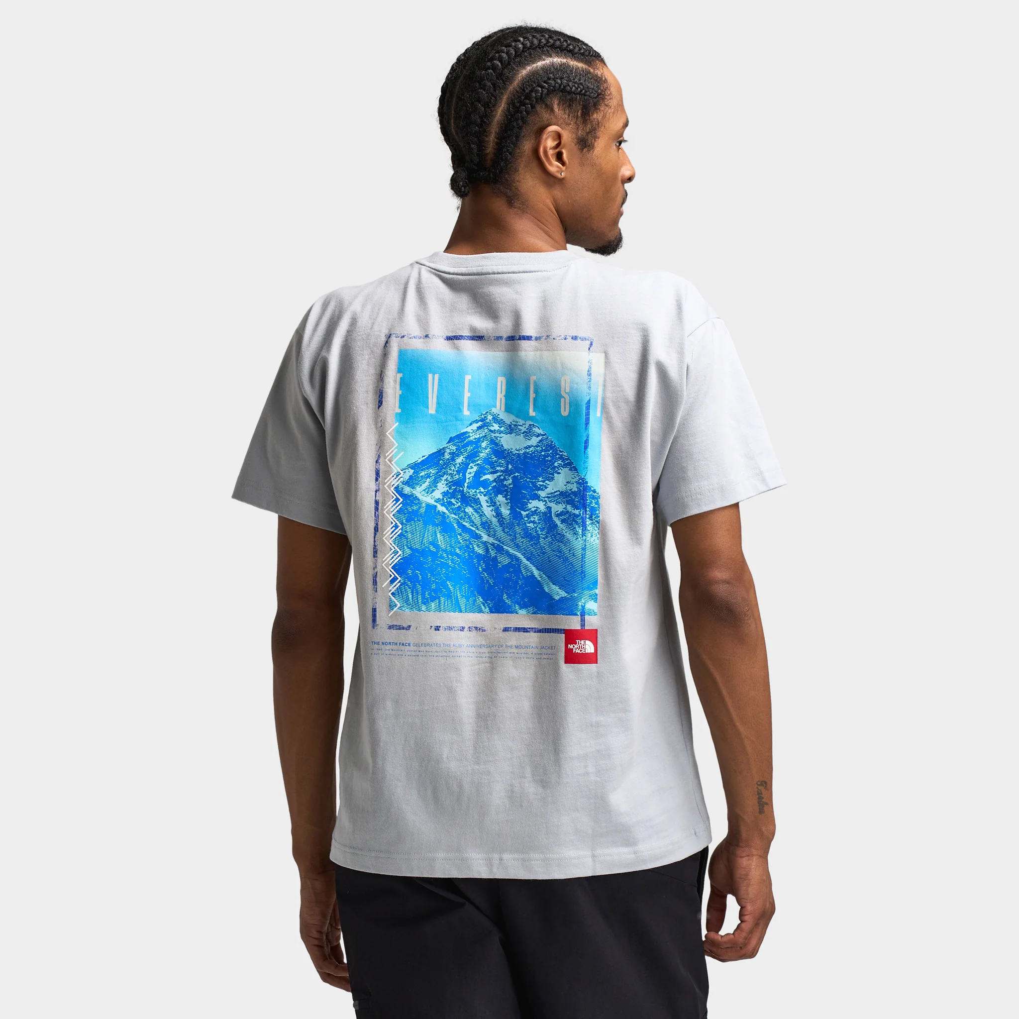 The North Face Red Box Everest Heavyweight T-Shirt / High Rise Grey