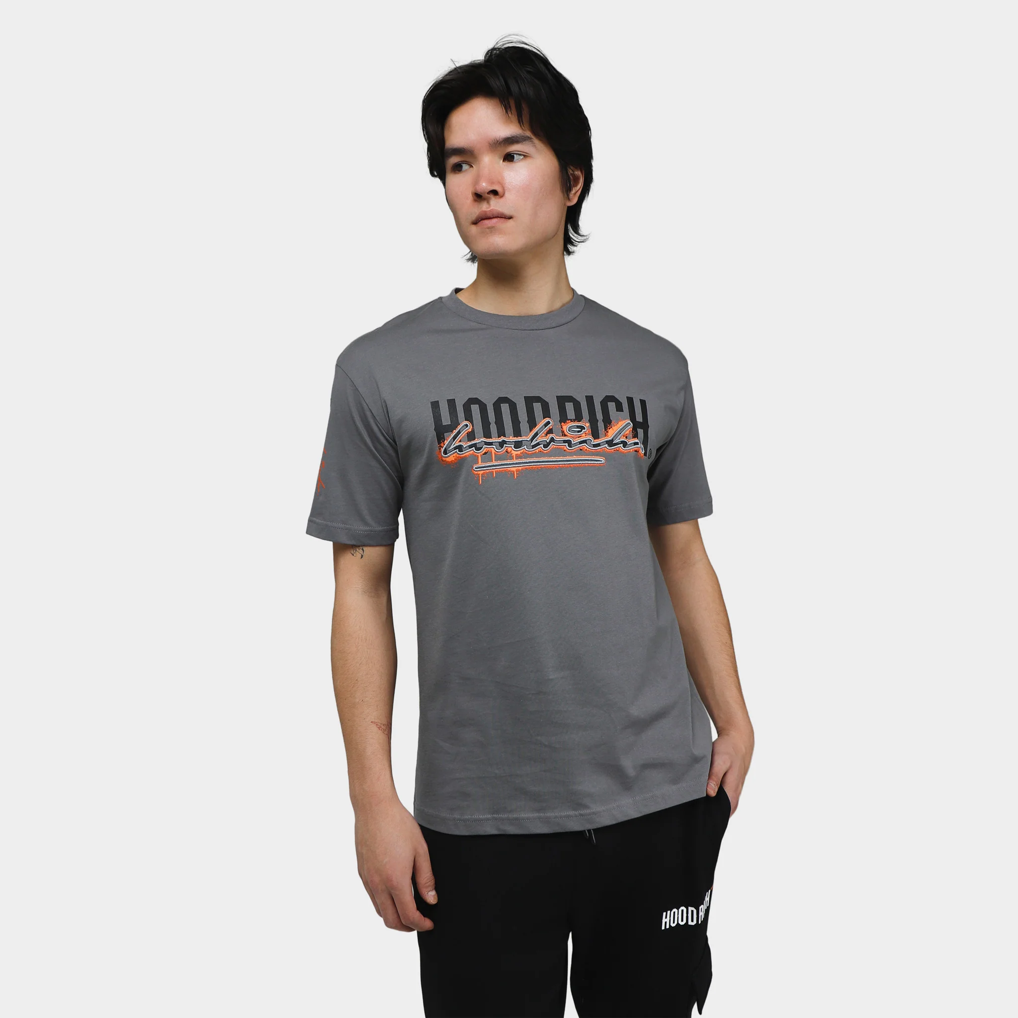 Hoodrich Splatter T-Shirt Lava Smoke / Black - Persimmon Orange