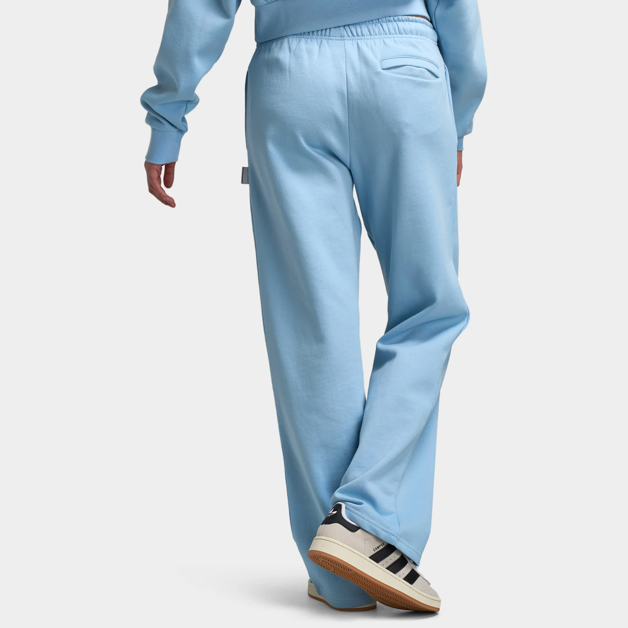 Hoodrich Women's Grace Wide Leg Rhinestone Joggers Clear Sky / White