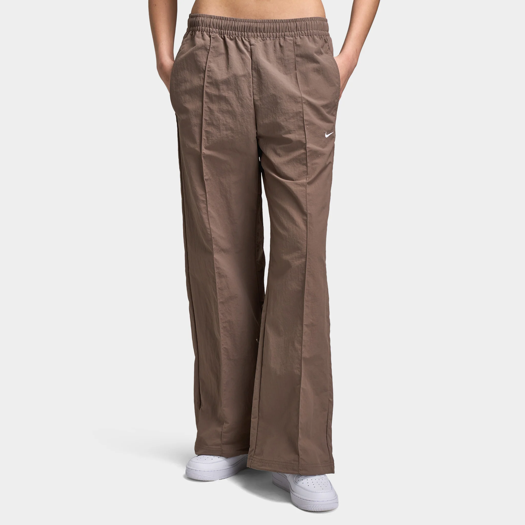 Nike Sportswear Women's Mid-Rise Open-Hem Pants Mink Brown / White