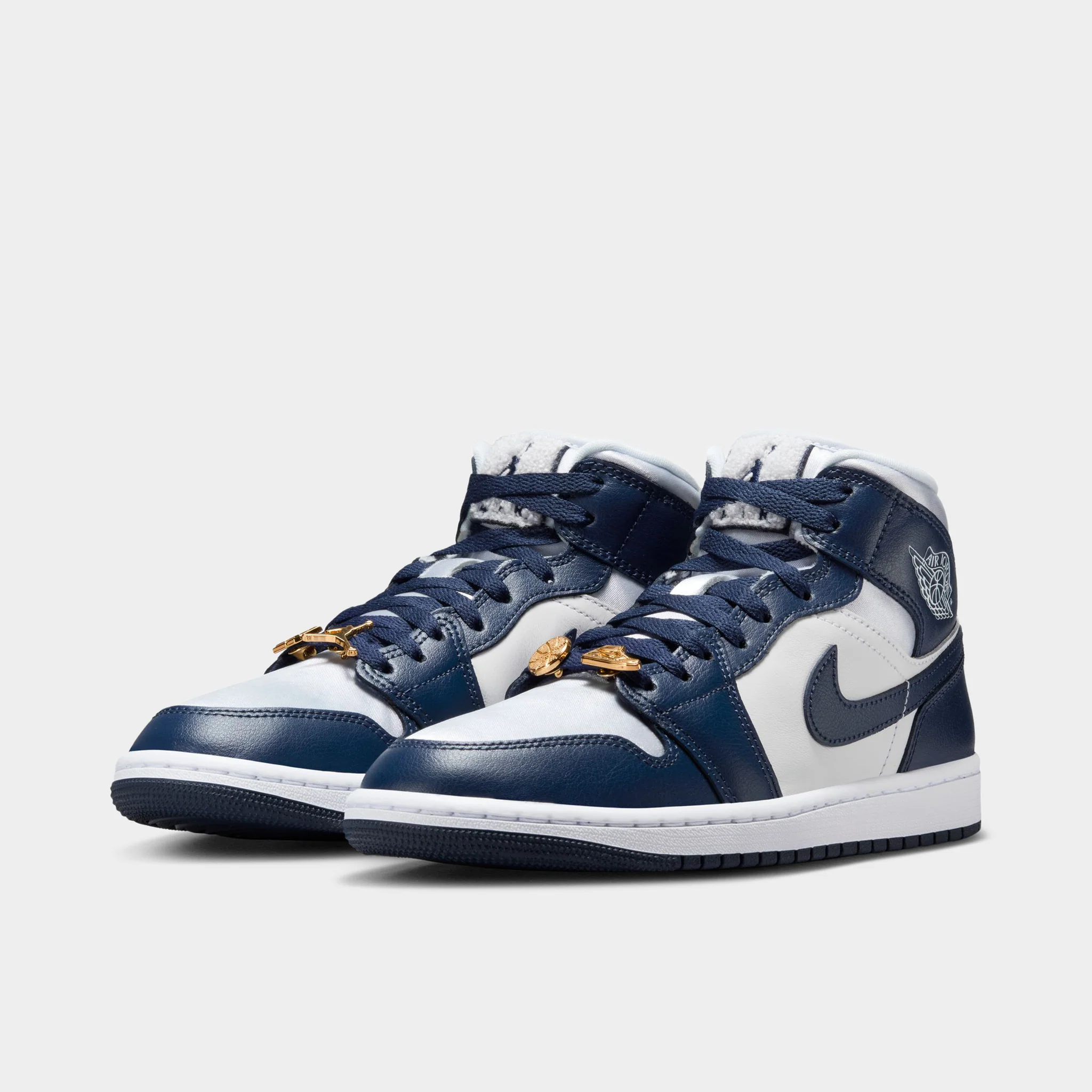 Jordan Women's 1 Mid Football Grey / Midnight Navy - White