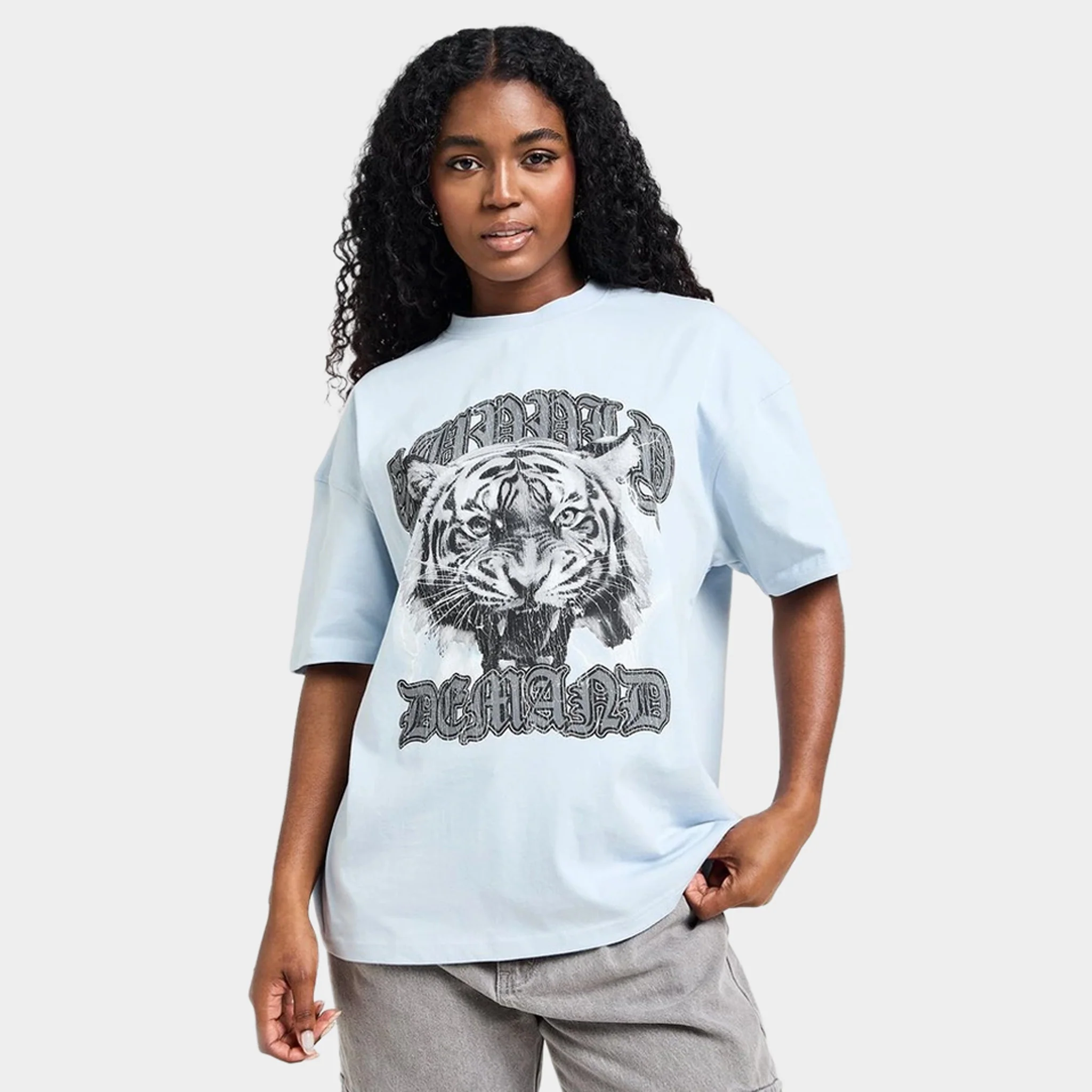 Supply & Demand Women's Tiger Graphic T-Shirt / Niagara Mist