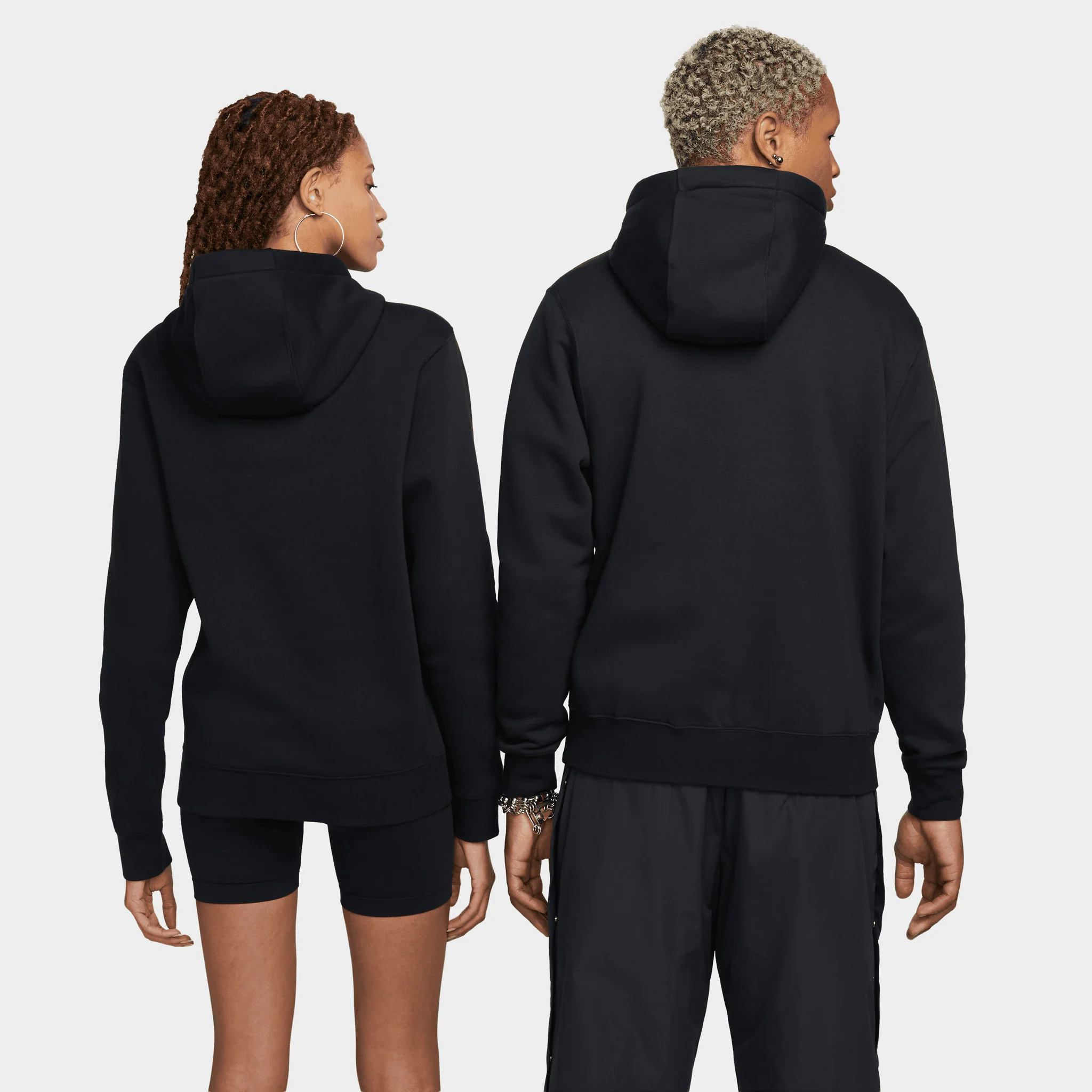 Nike Sportswear Club Fleece Full Zip Hoodie Black / Black - White