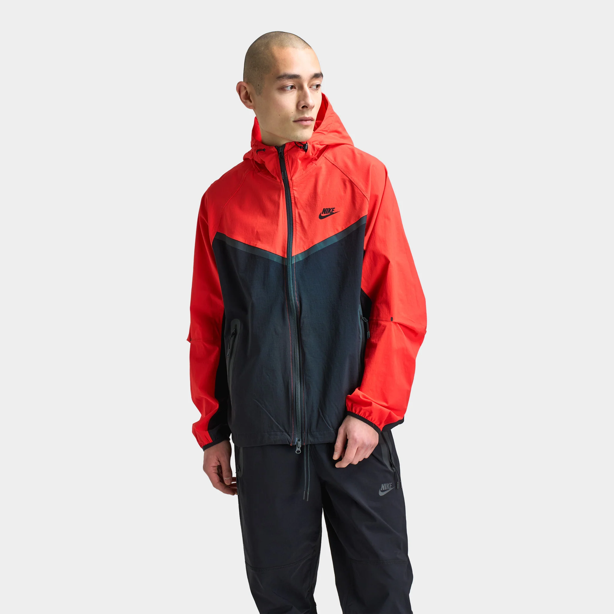 Nike Tech Woven Full Zip Windrunner Jacket Black / Lt Crimson - Black