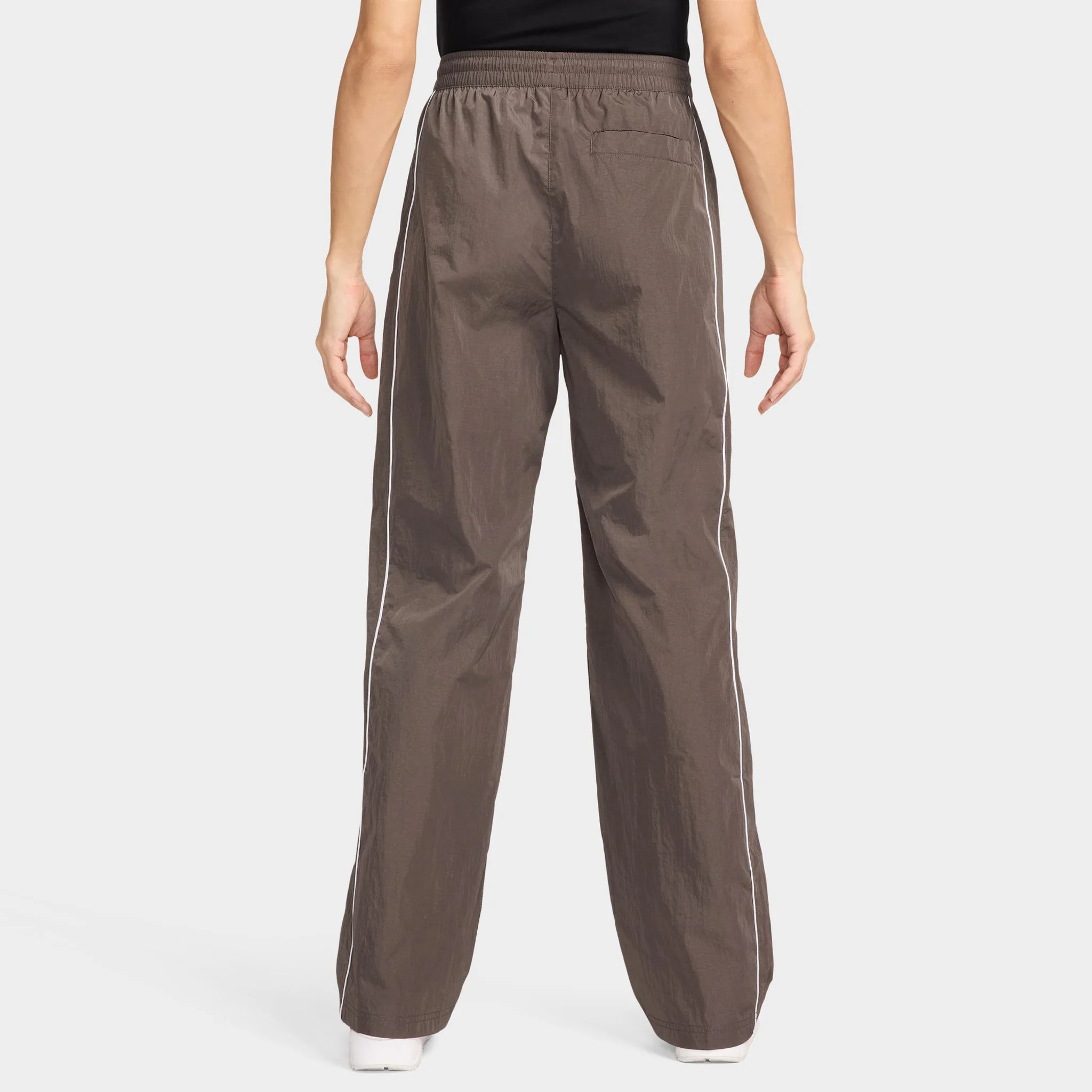 Nike Sportswear Women's High-Waisted Woven Open-Hem Pants Ironstone / White