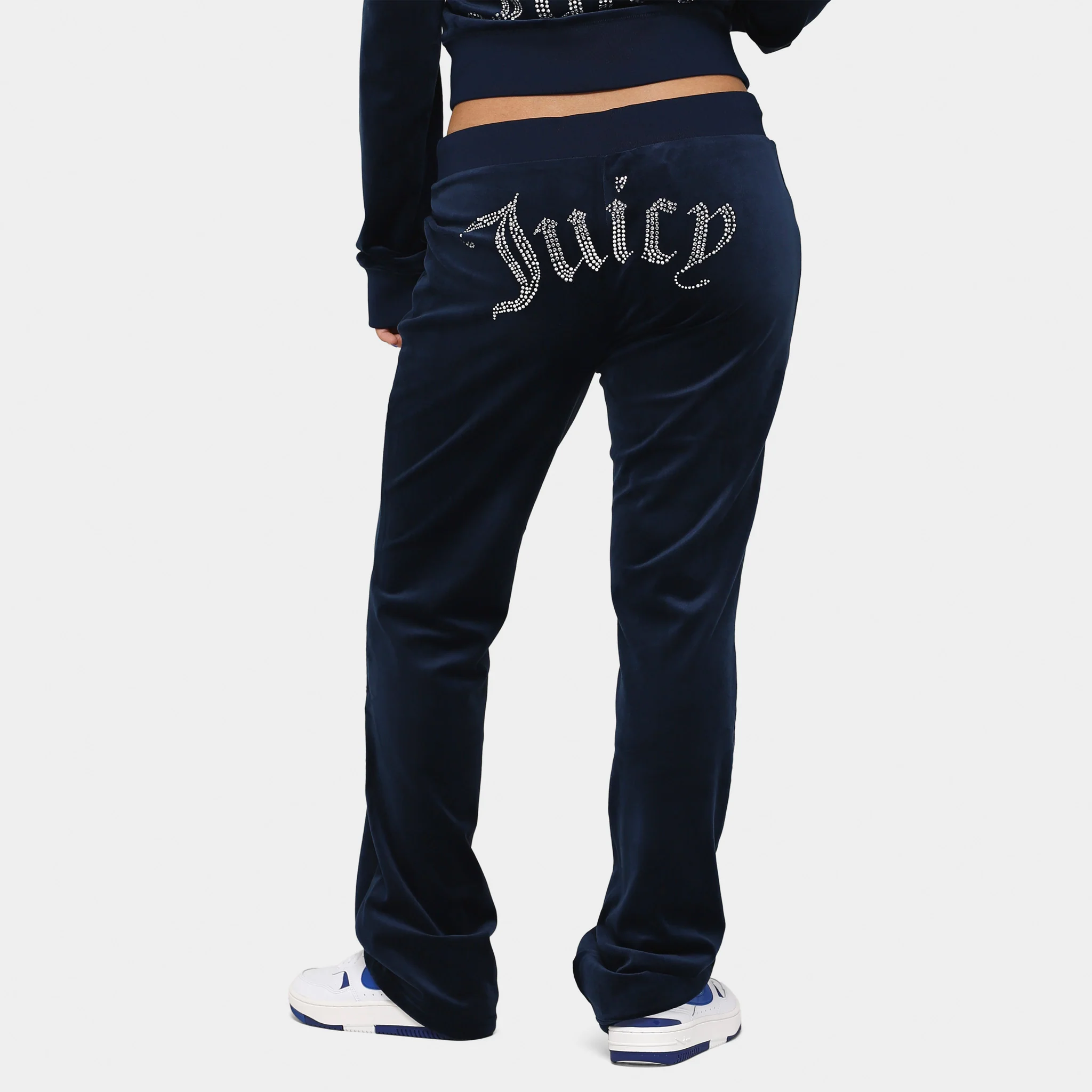 Juicy Couture Women's OG Big Bling Velour Track Pants / Regal Blue