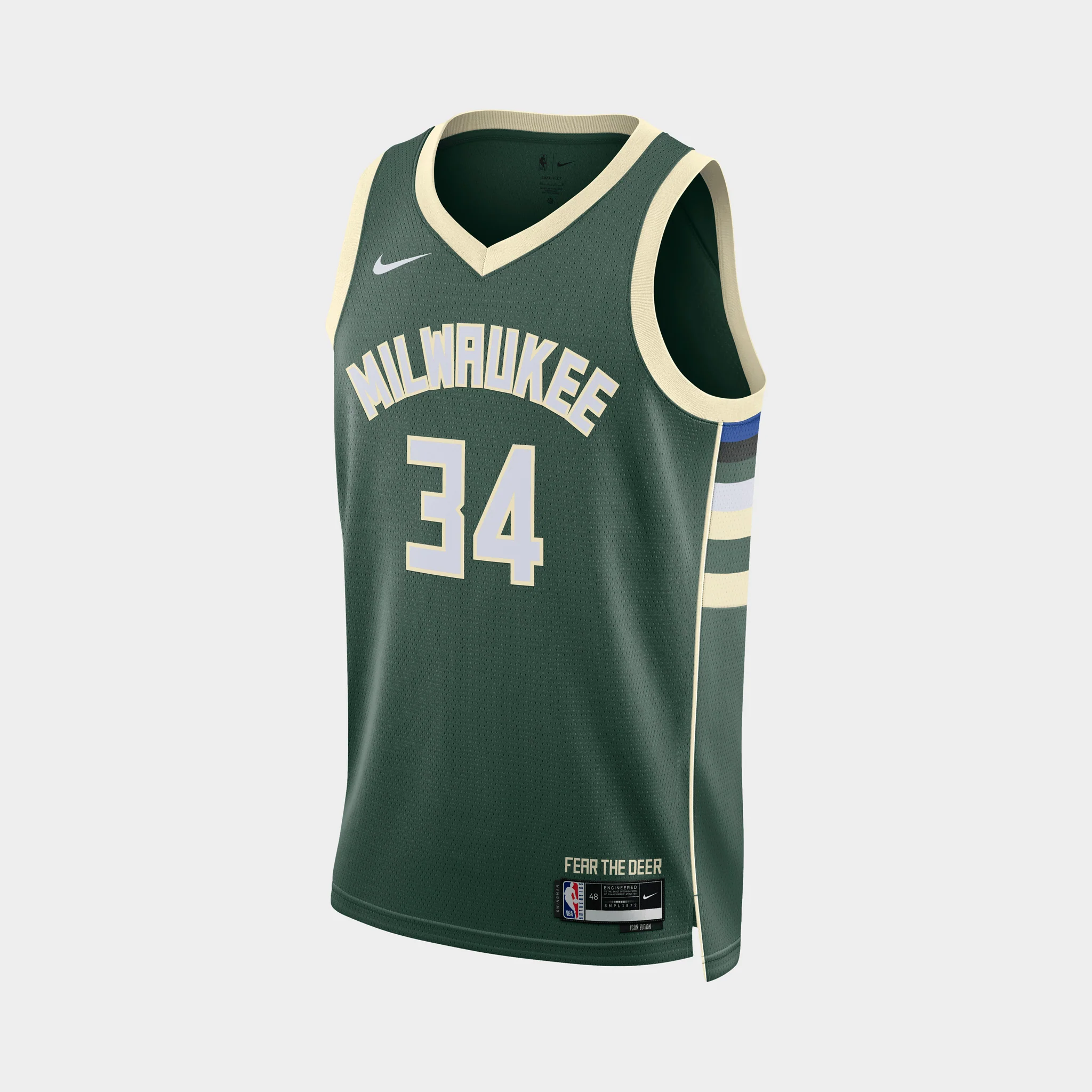 Nike Milwaukee Bucks Icon Edition 2022/23 Swingman Jersey / Fir