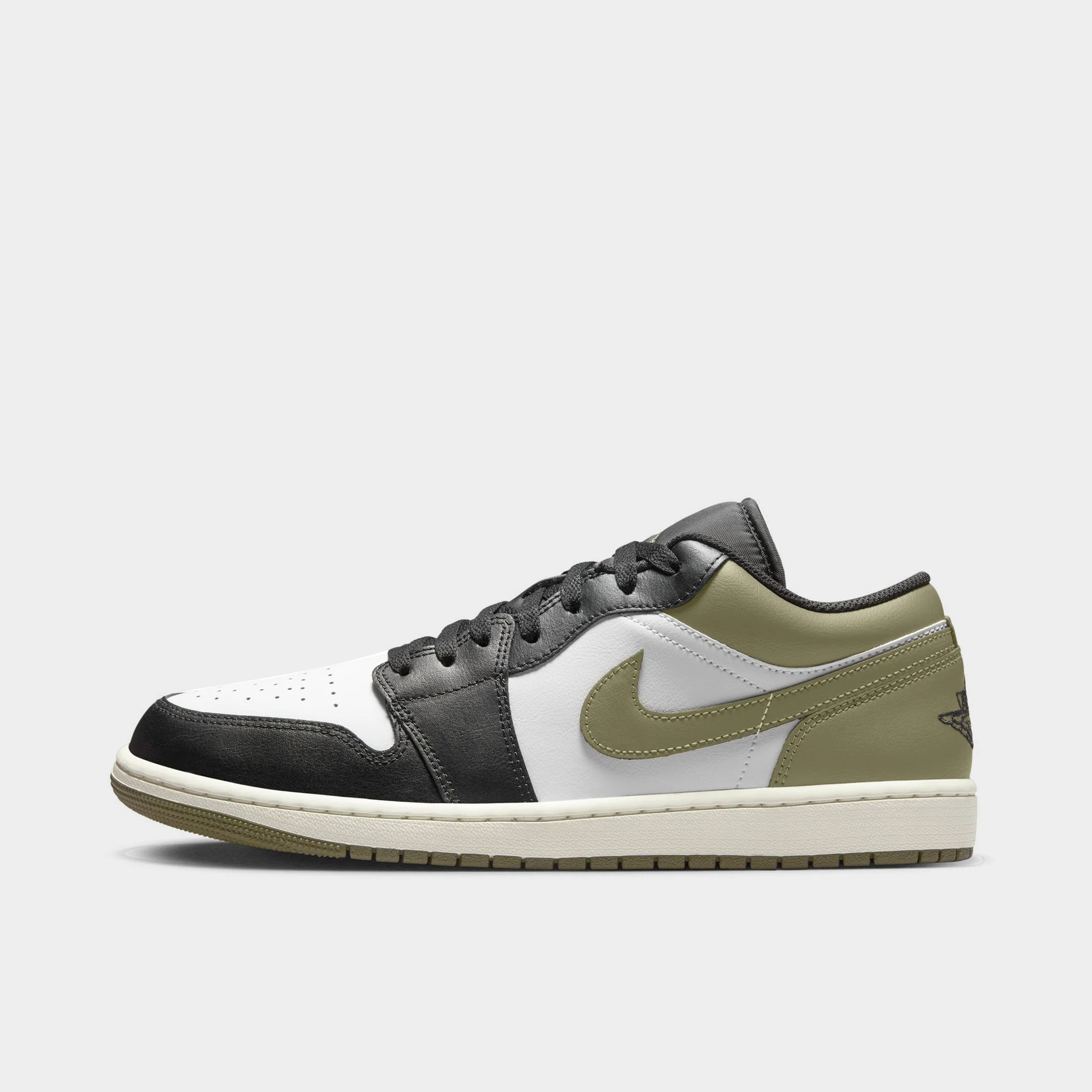 Jordan 1 Low Black / White - Medium Olive