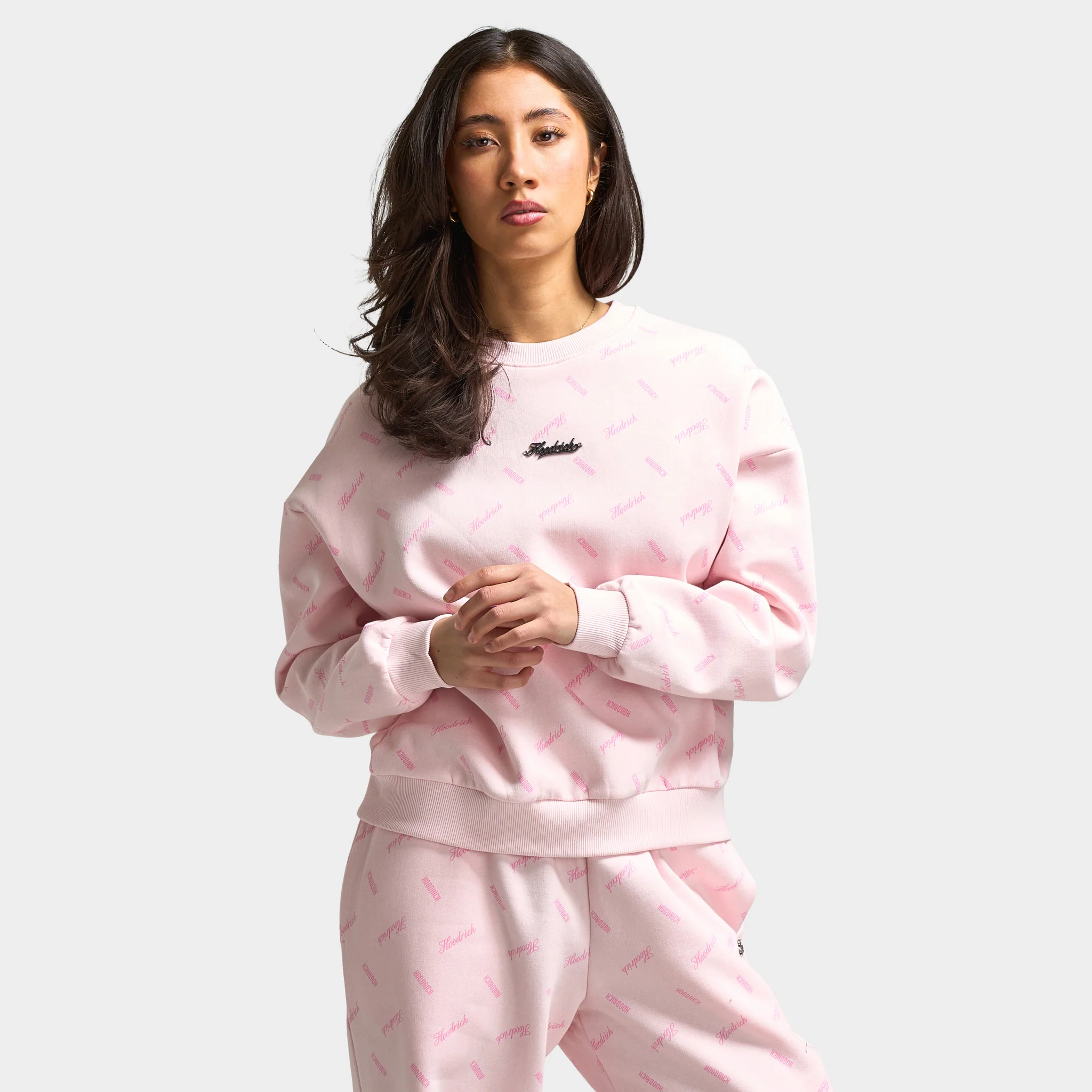 Hoodrich Women's Flock Oversized Sweatshirt Pink A Boo / Silver