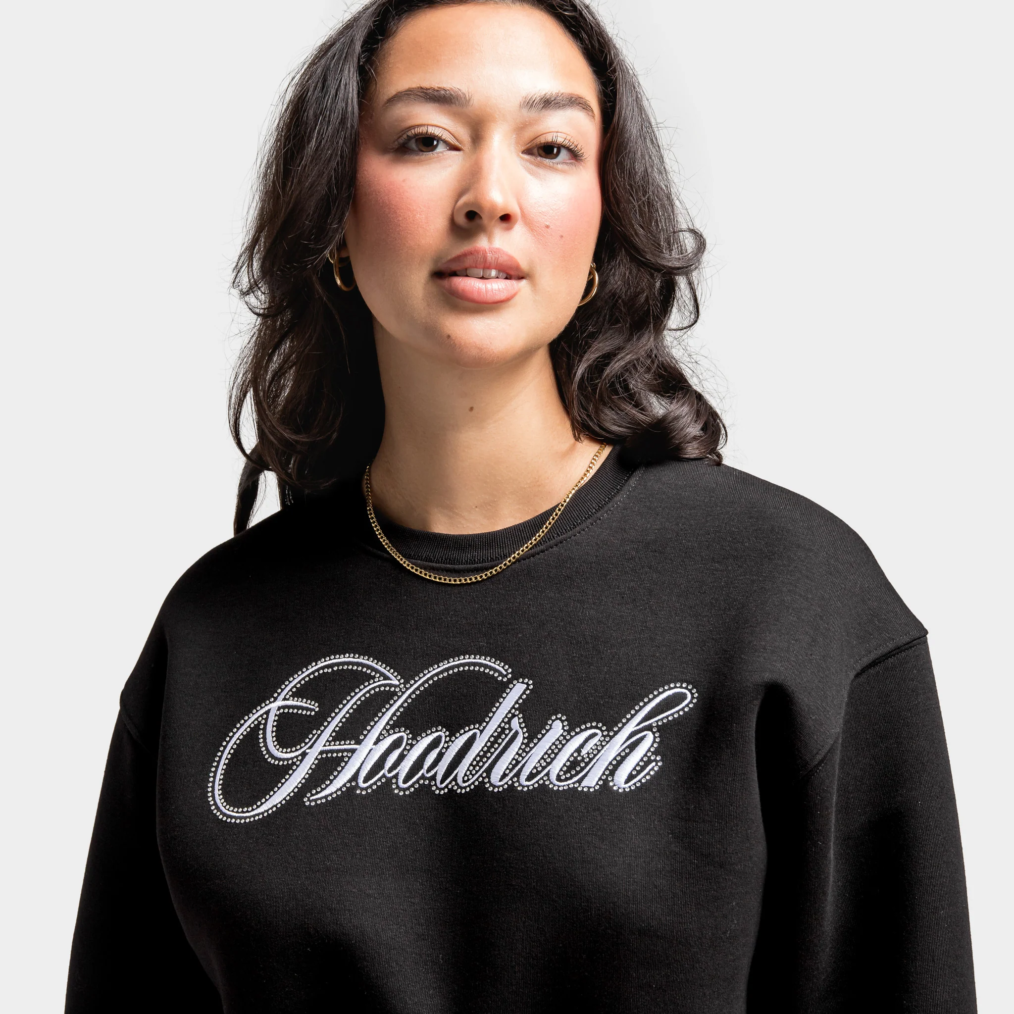 Hoodrich Women's OG Figure Crop Logo Crewneck / Black