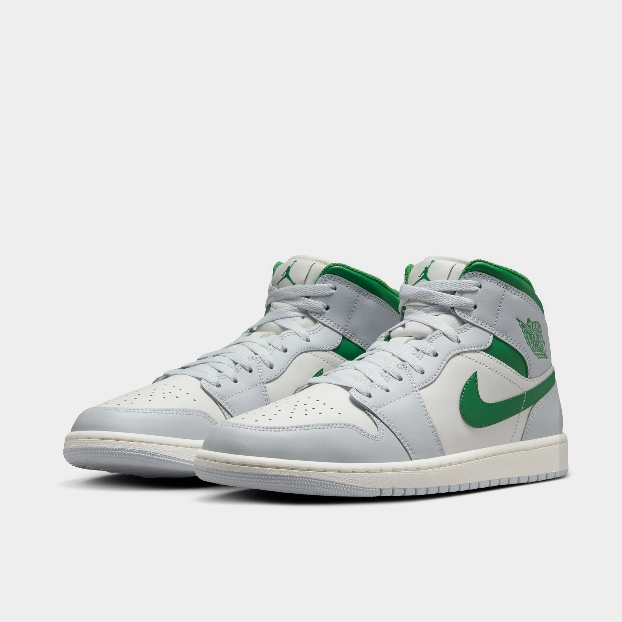 Jordan 1 Mid Summit White / Pine Green - Pure Platinum