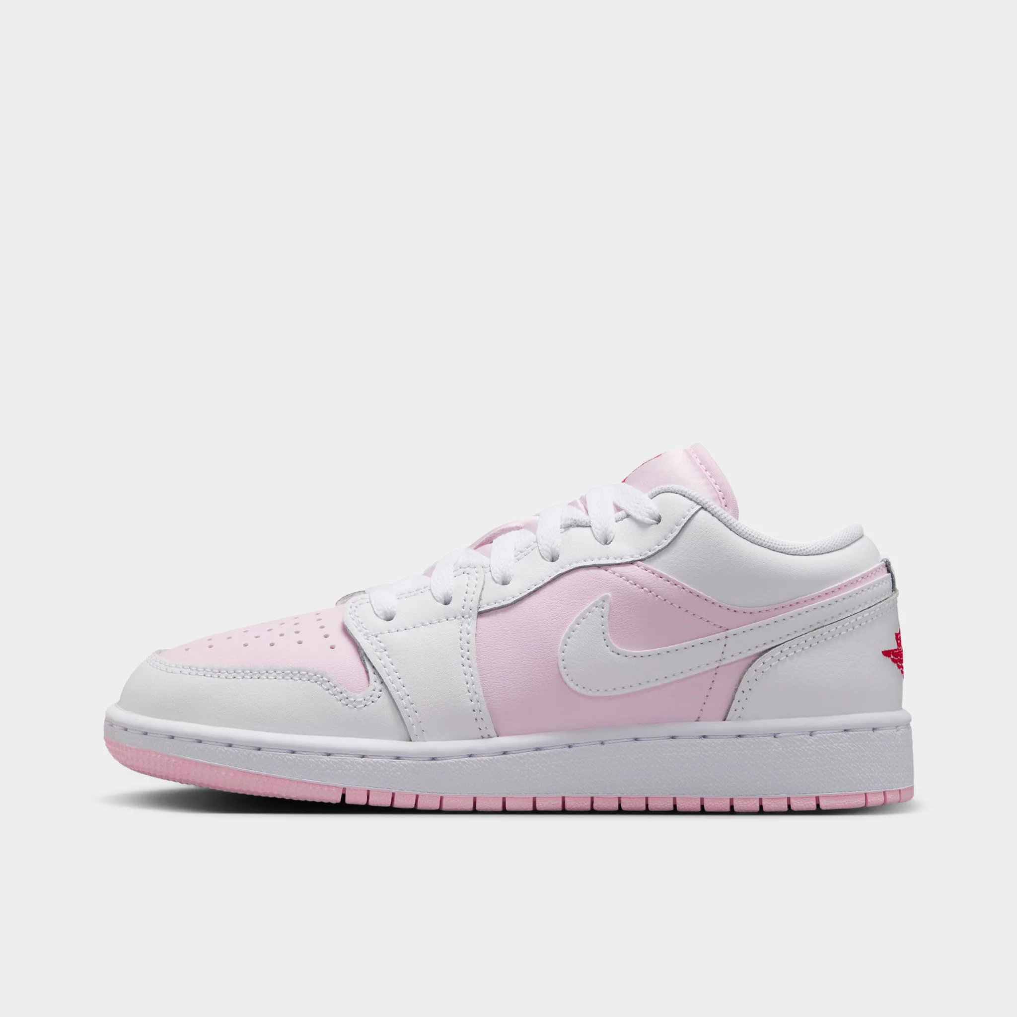 Jordan 1 Low GS Pink Foam / White - Fire Red