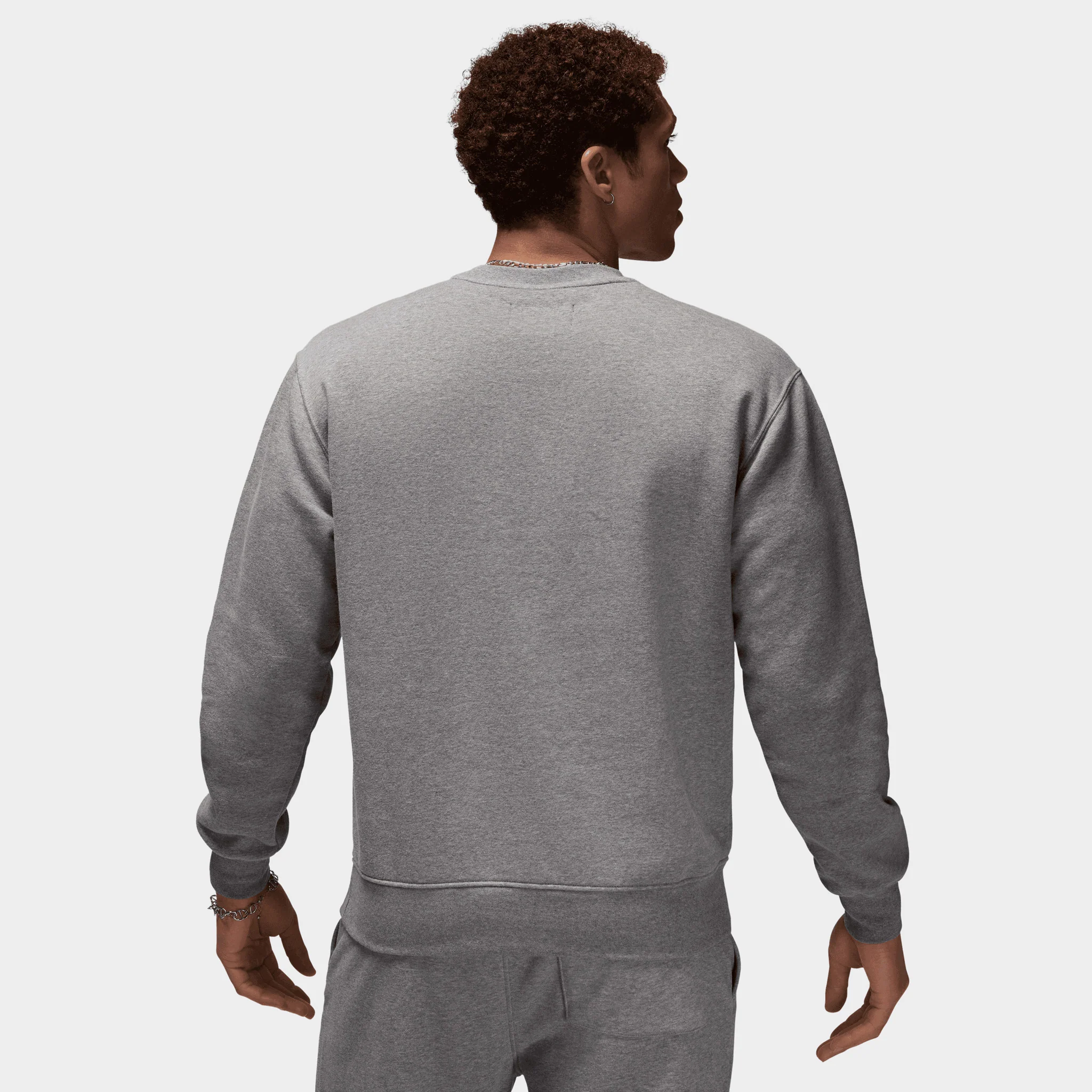 Jordan Brooklyn Fleece Crewneck Carbon Heather / White