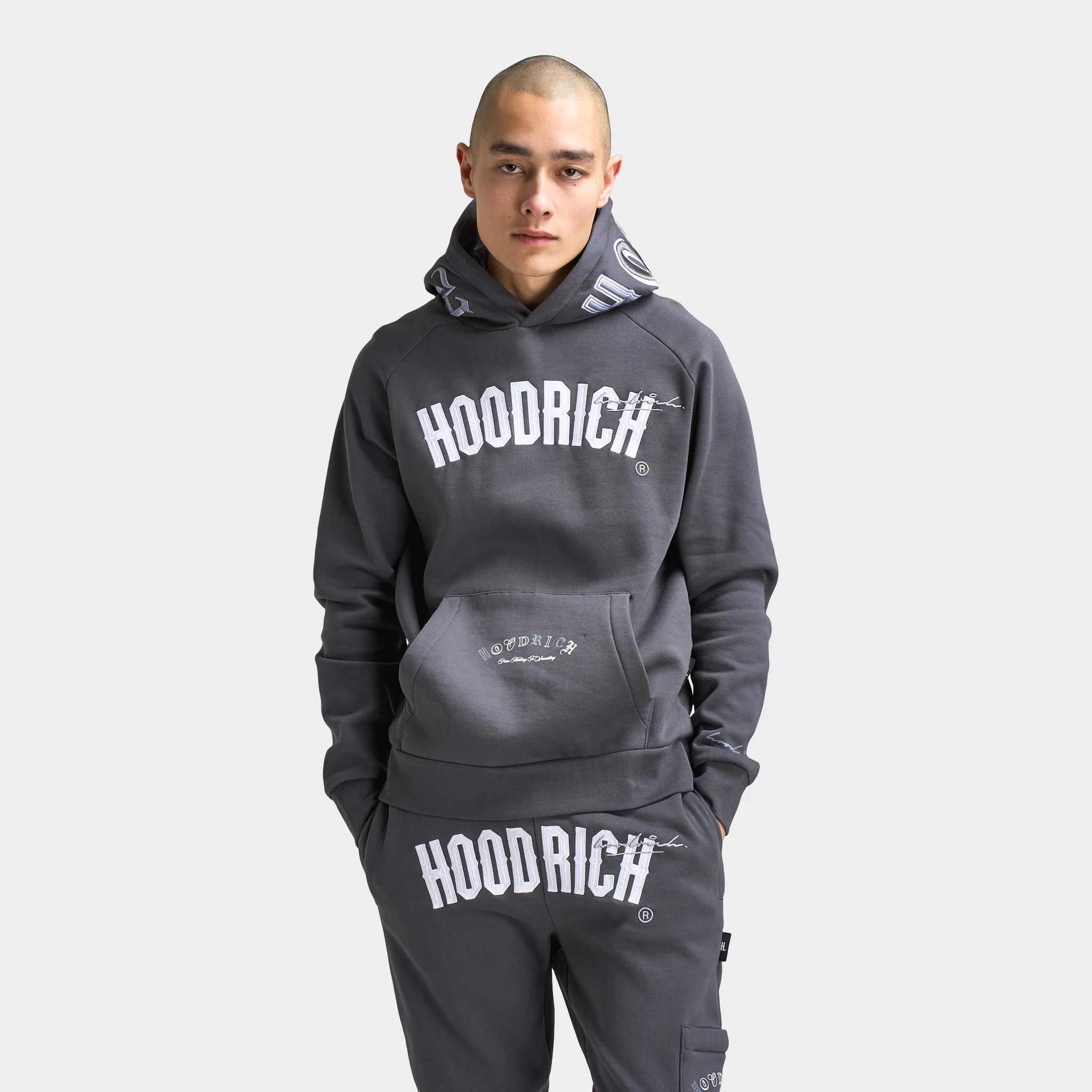 Hoodrich Heat V3 Pullover Hoodie Asphalt / White - Monument