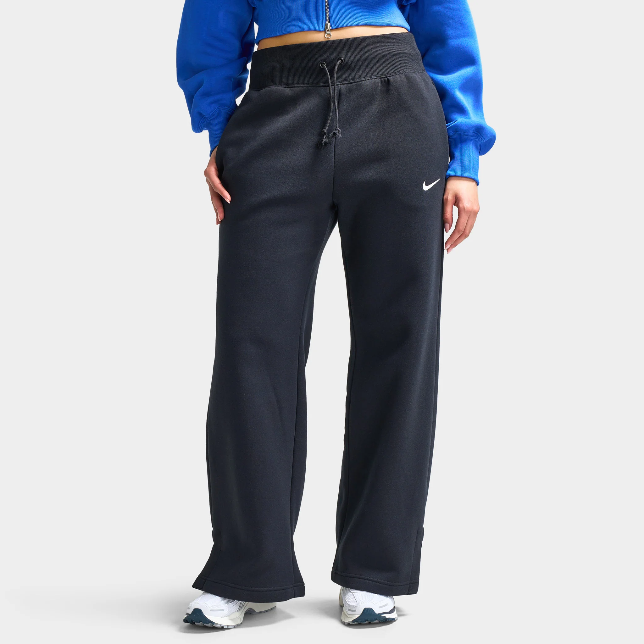 Nike Sportswear Women's Phoenix Fleece High-Waisted Wide-Leg Tracksuit Bottoms Black / Sail