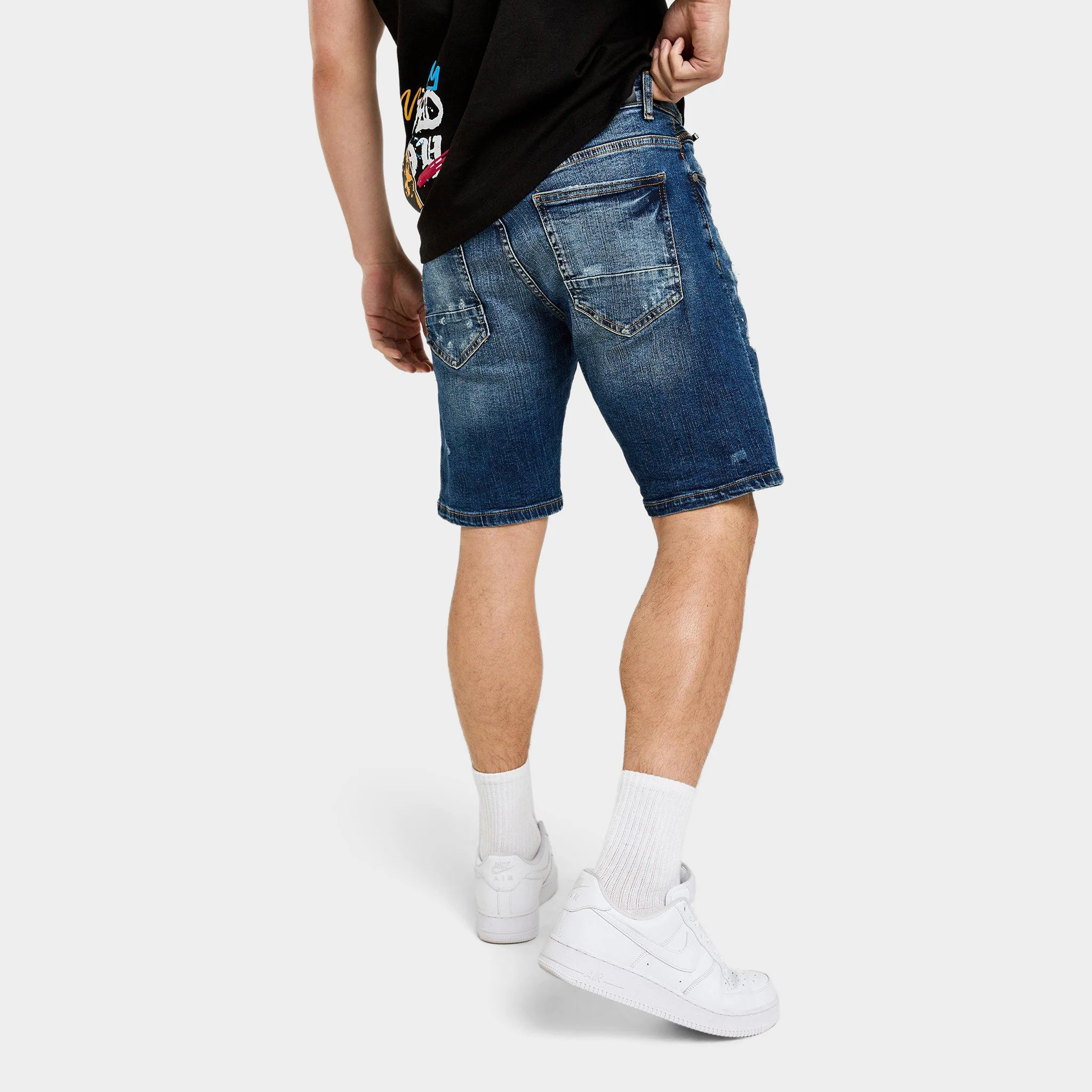 Supply & Demand Scoot Denim Shorts / Mid Blue Wash