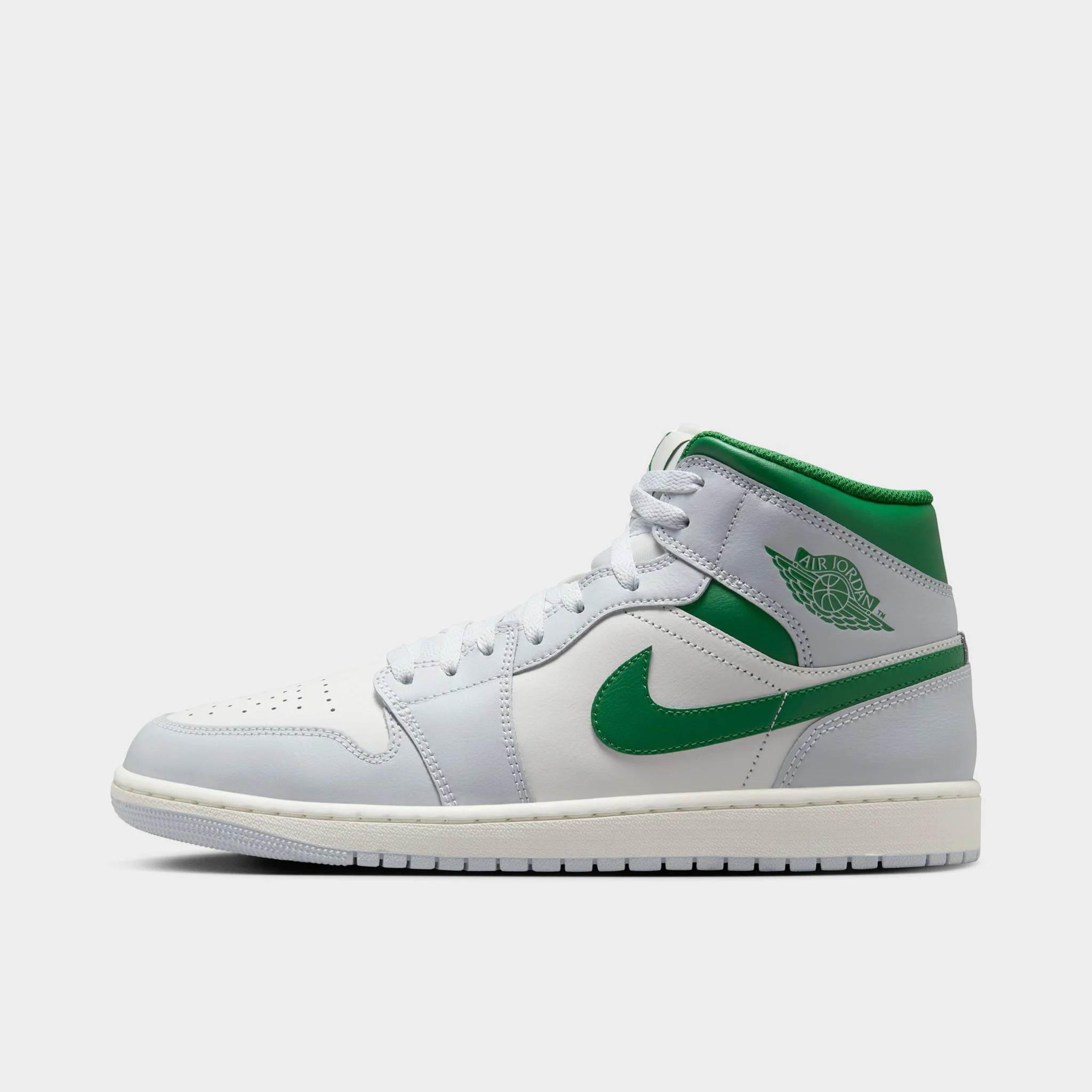 Jordan 1 Mid Summit White / Pine Green - Pure Platinum