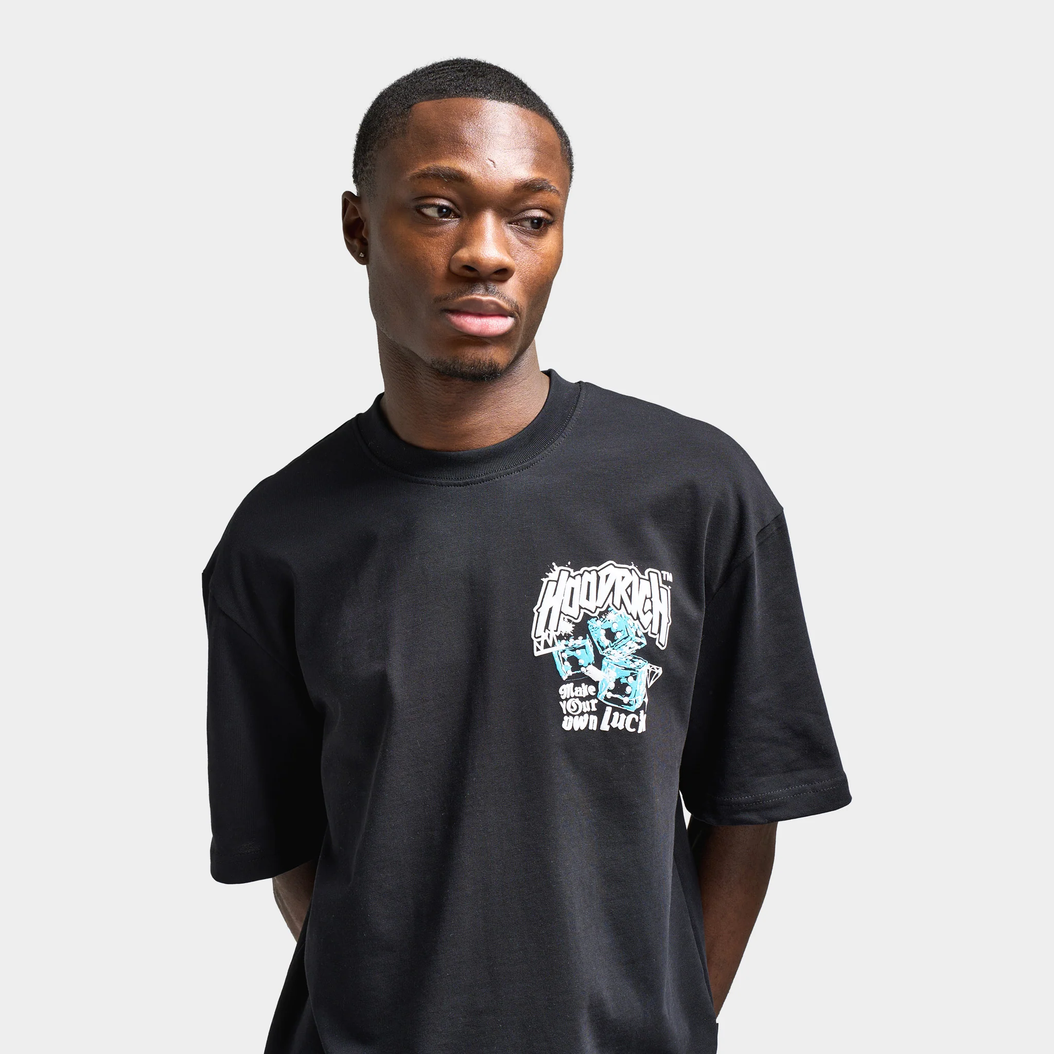 Hoodrich Fortune Oversized Graphic T-Shirt / Black