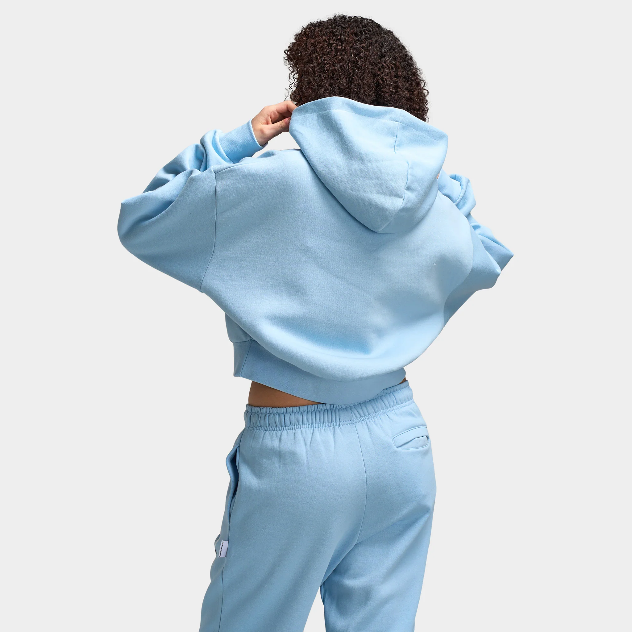 Hoodrich Women's Grace Rhinestone Boxy Hoodie Clear Sky / White