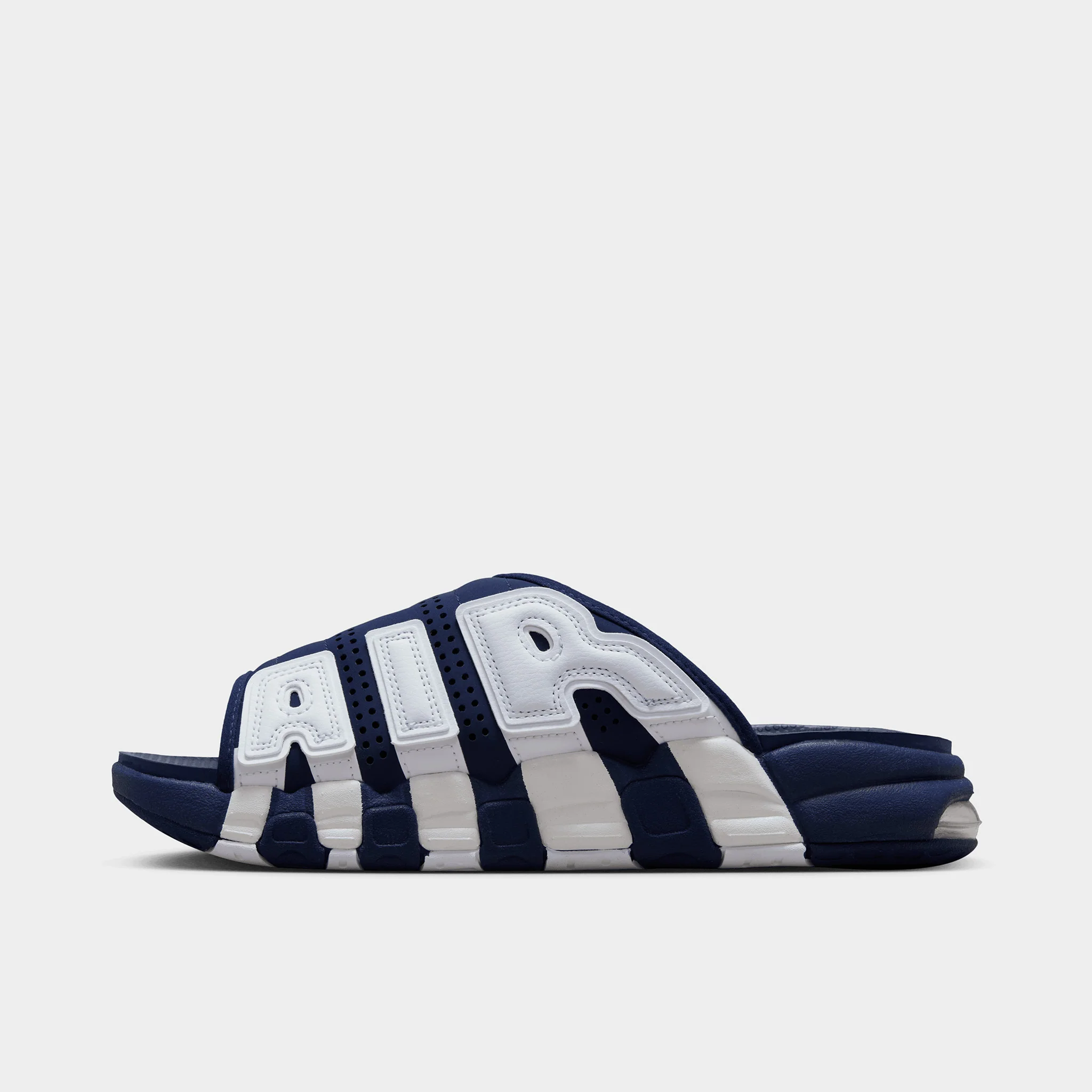 Nike Air More Uptempo Slide Midnight Navy / University Red - White