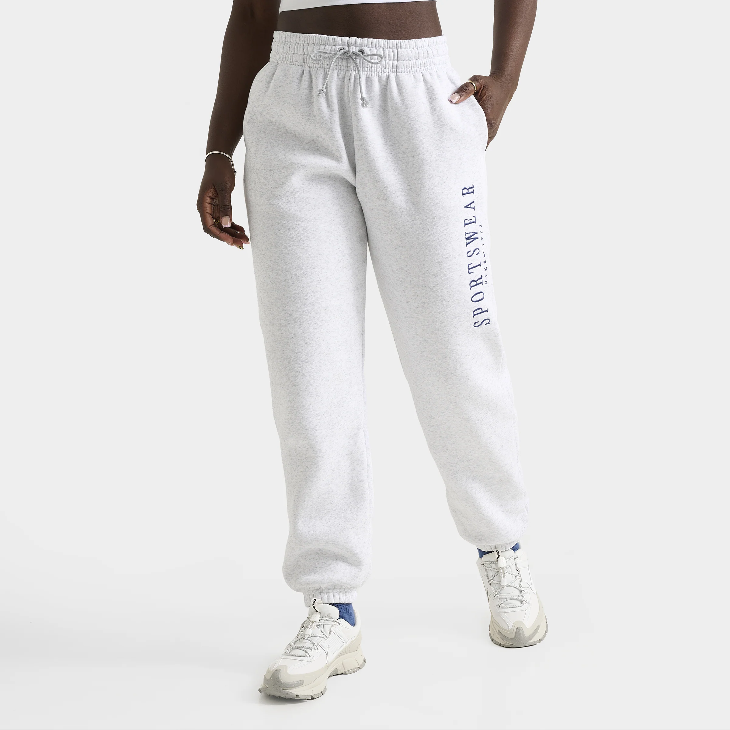 Nike Sportswear Women's Phoenix Fleece High-Rise Oversized Pants Birch Heather / Deep Royal Blue