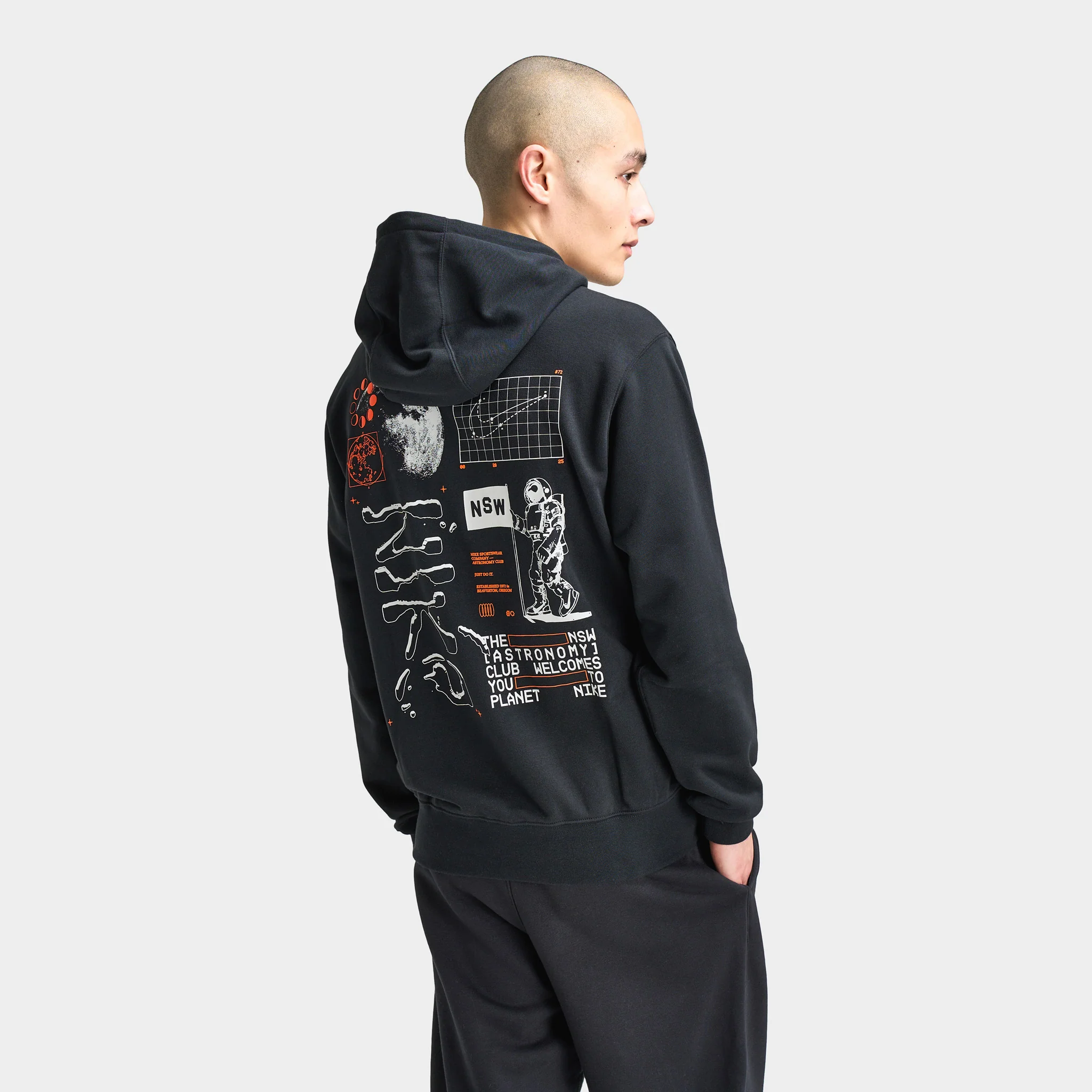 Nike Club Moon Hoodie GFX Black / Photon Dust