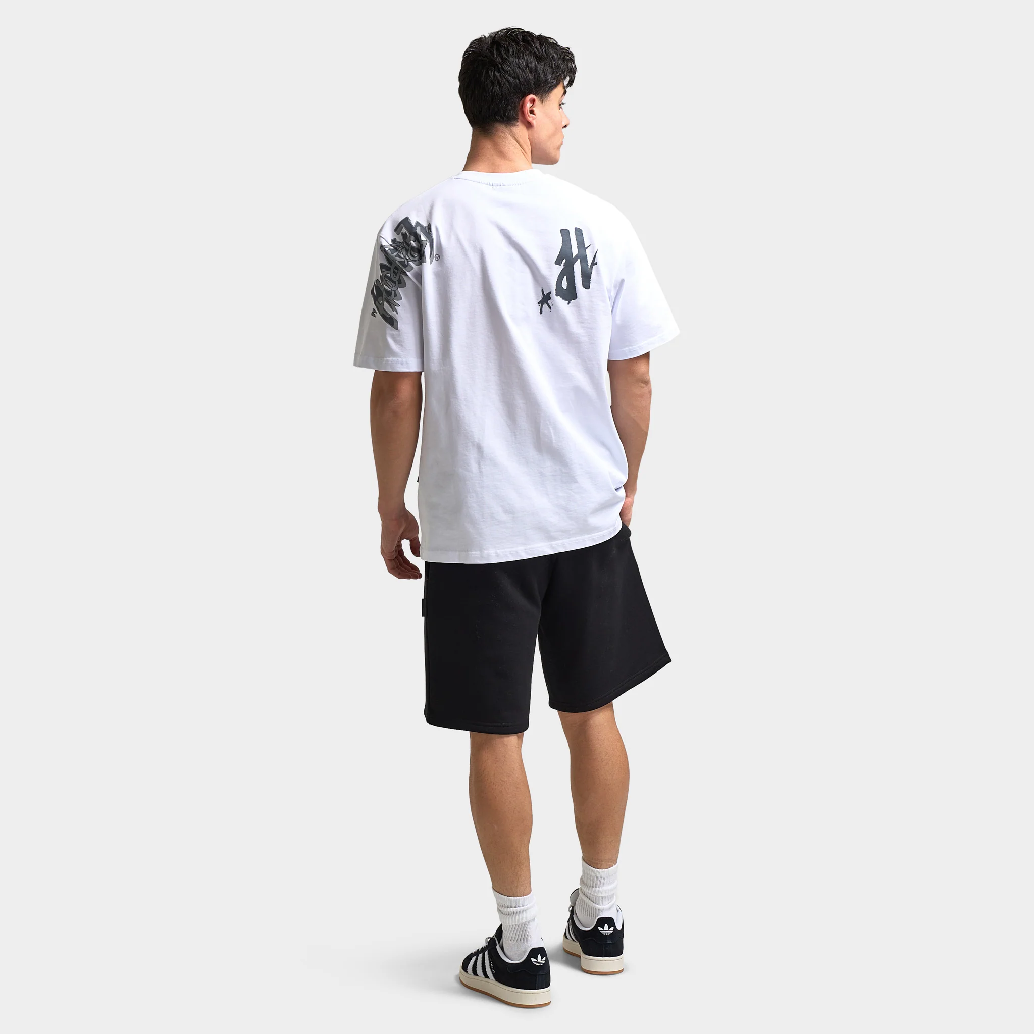 Hoodrich Shadow Oversized Graphic T-Shirt White / Lychee