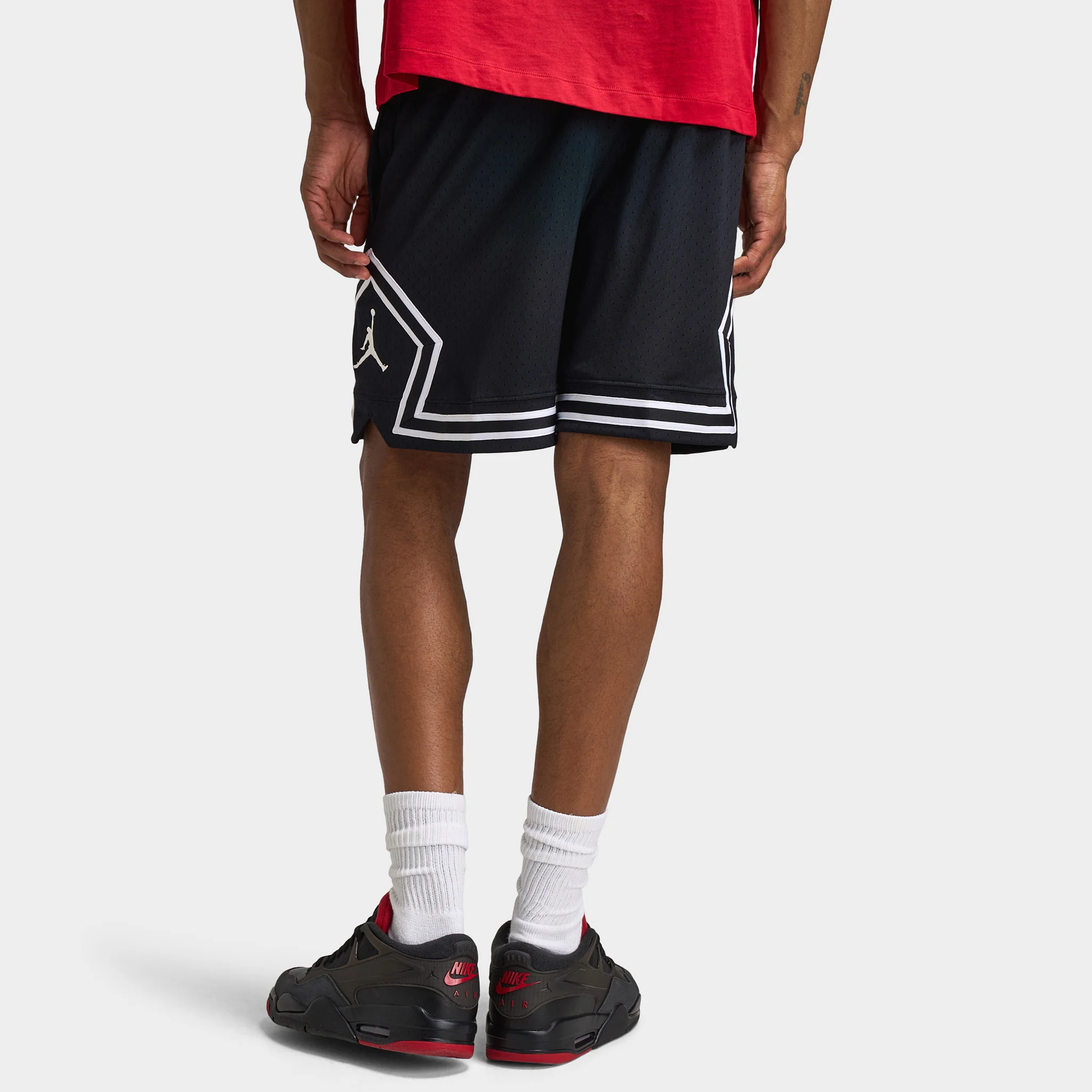 Jordan Dri-FIT Mesh Diamond Shorts Black / White - White