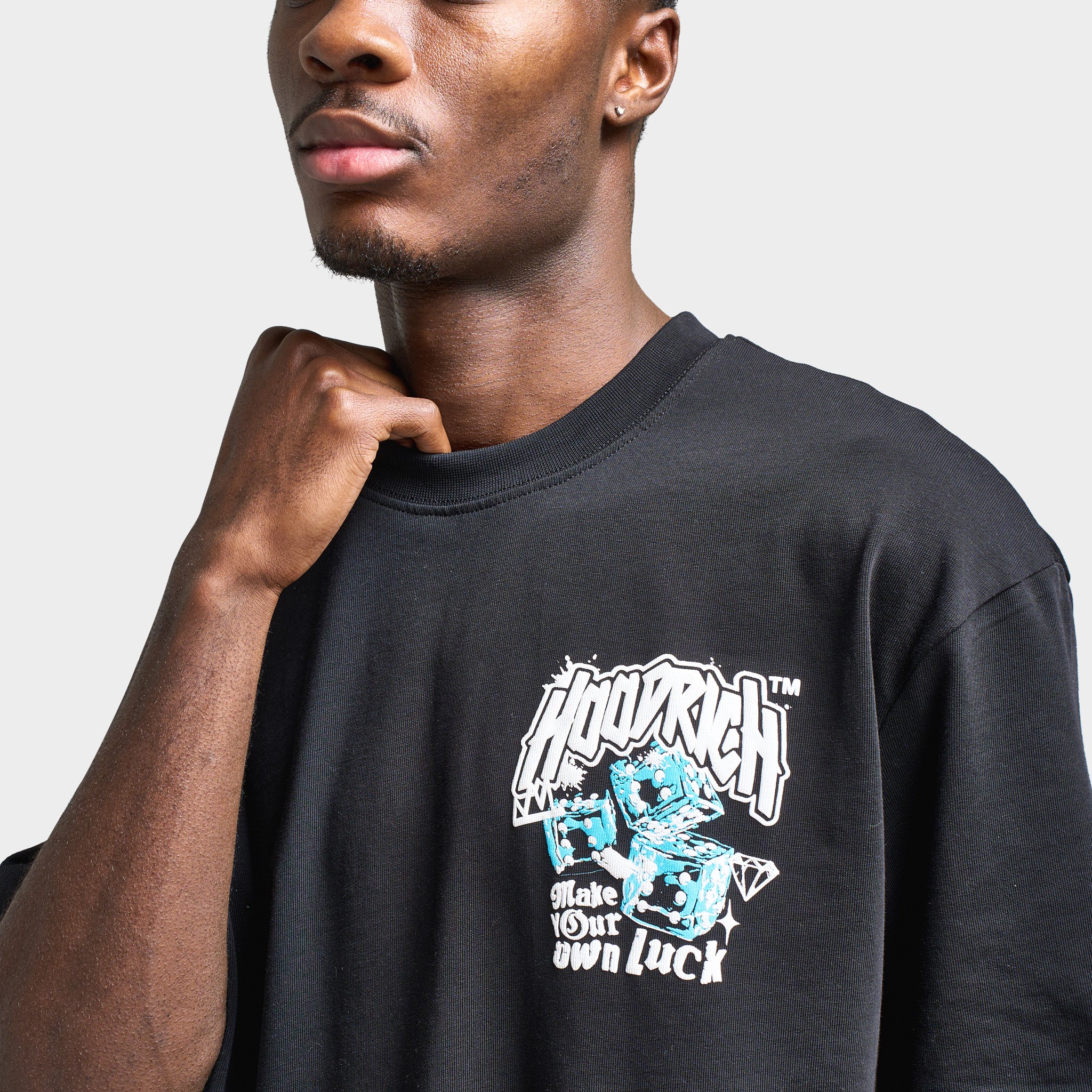Hoodrich Fortune Oversized Graphic T-Shirt / Black