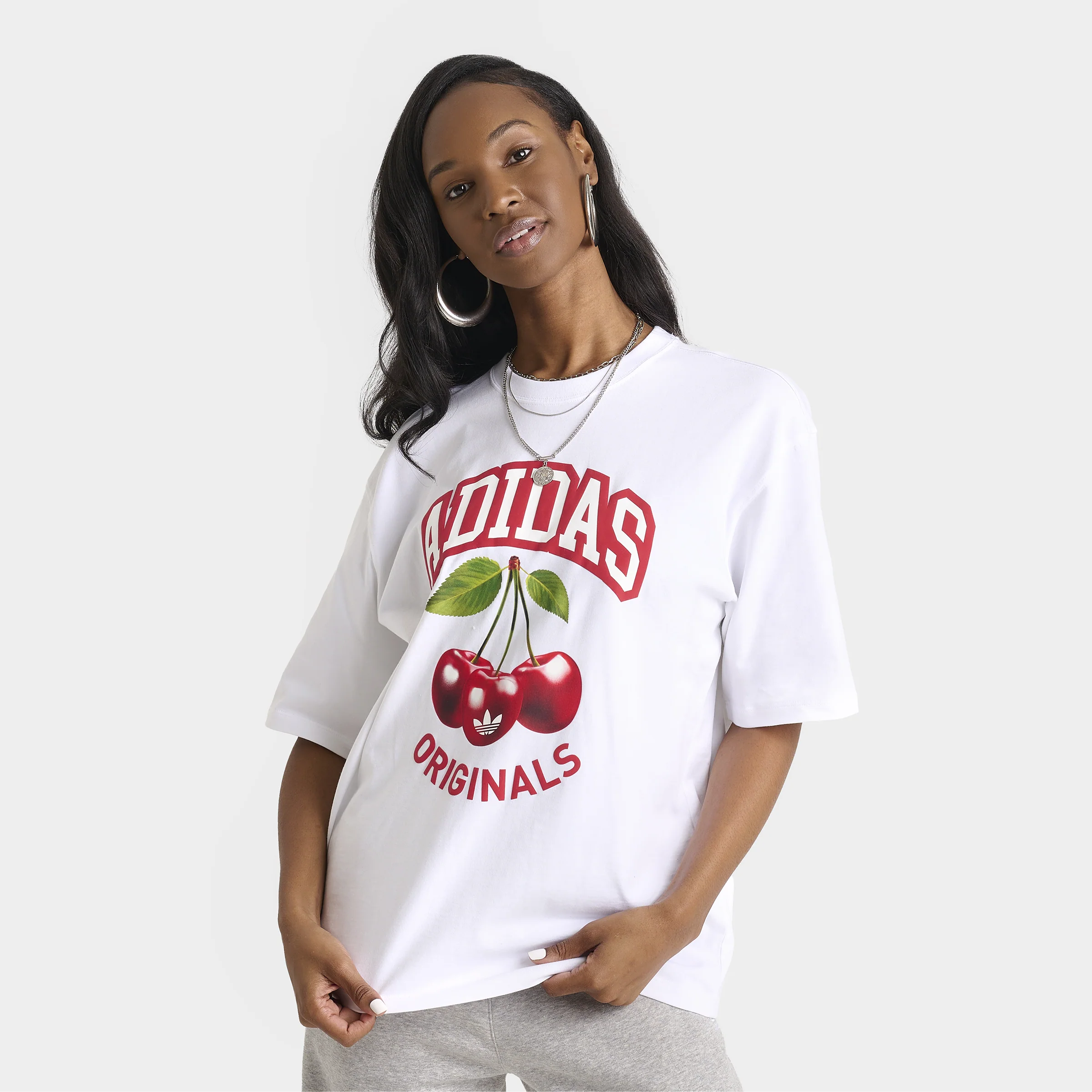 adidas Women's Cherry Boyfriend Tee / Wonder White
