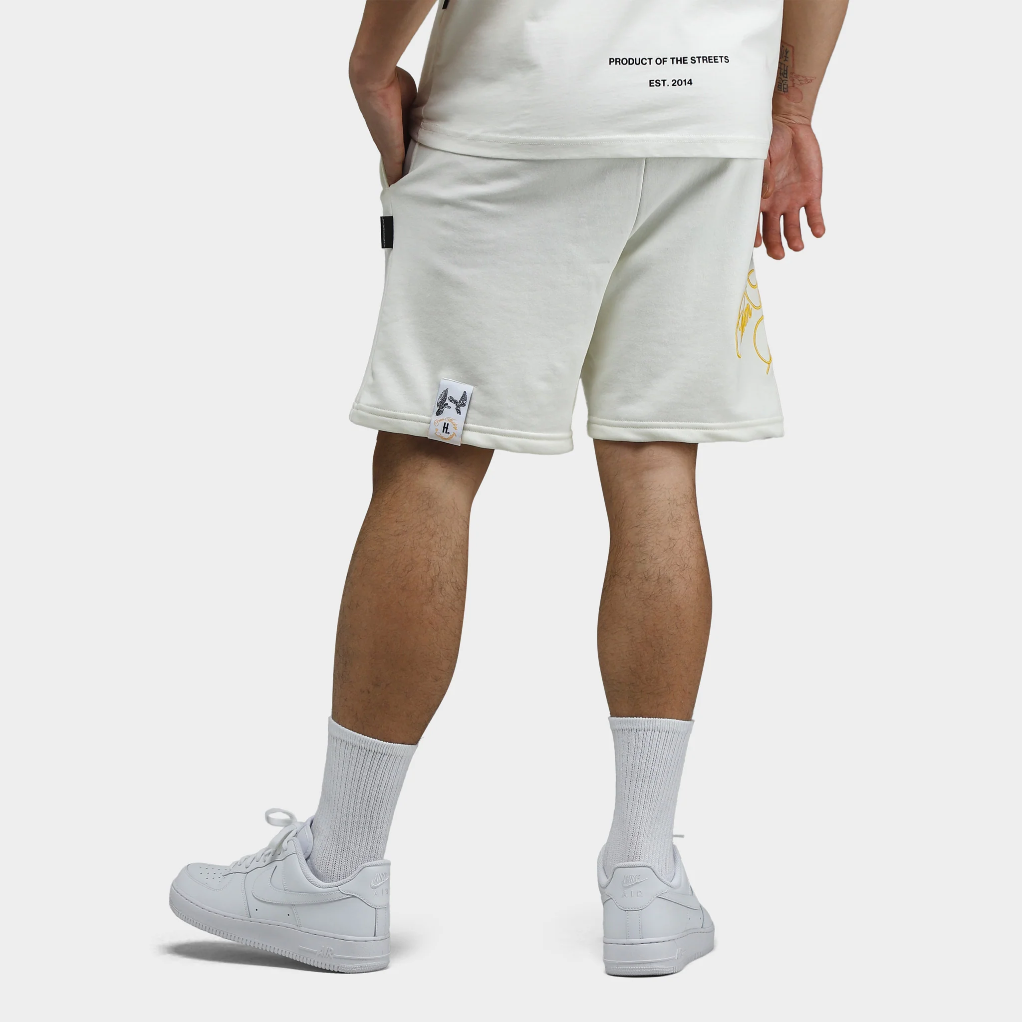 Hoodrich Take Flight V2 Shorts Egret / Black - Daylily