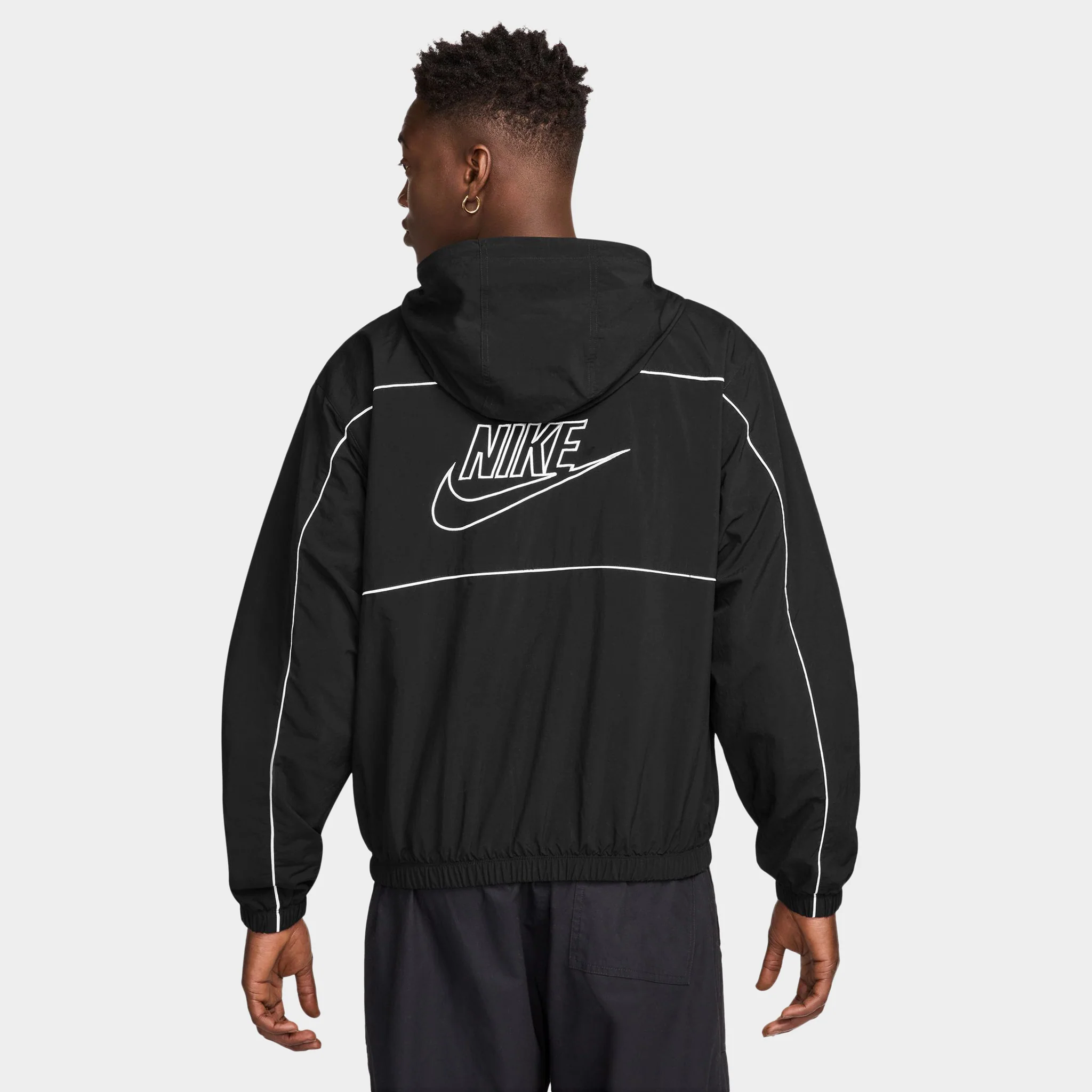 Nike Club Athlete Hooded Jacket Black / White - White