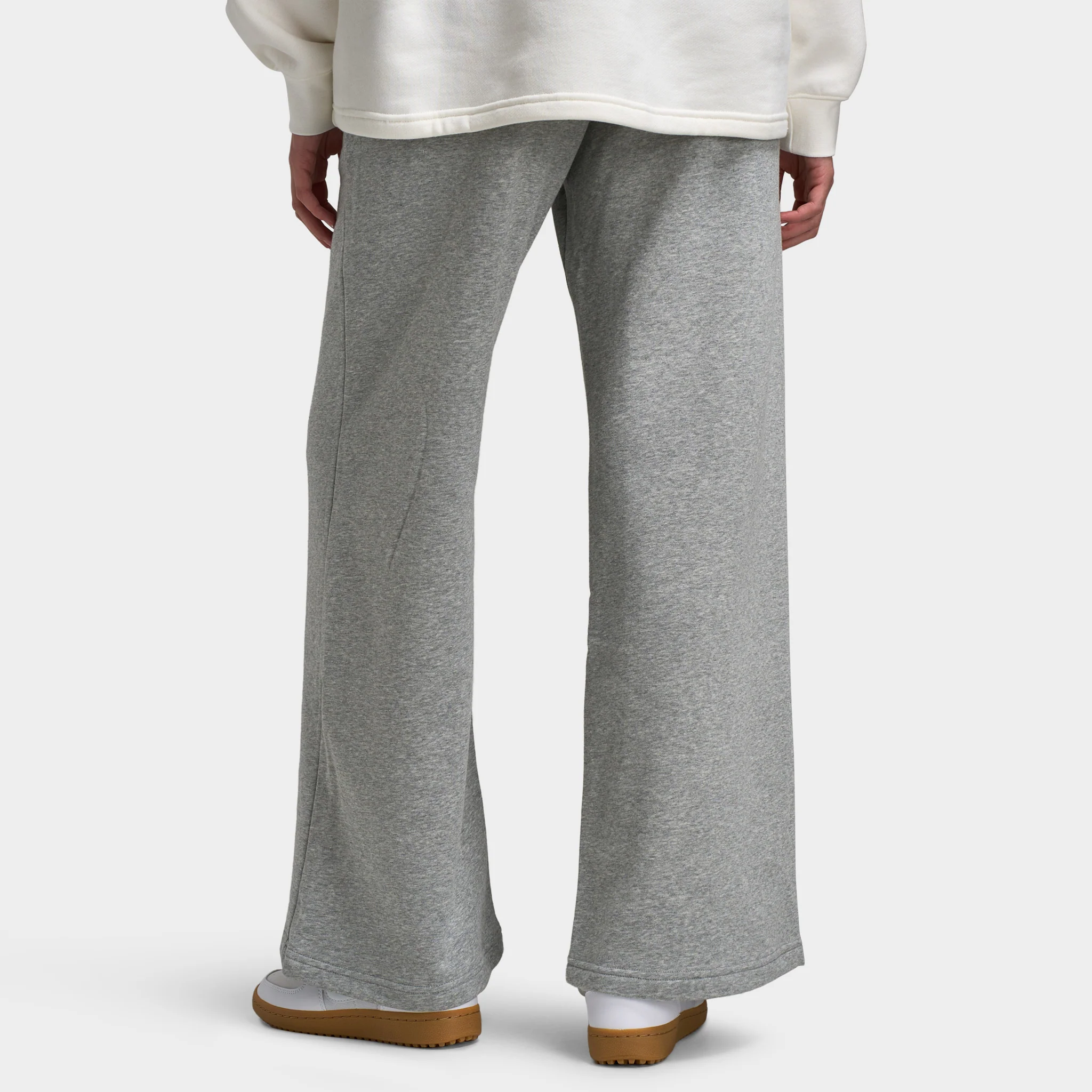 Nike Sportswear Women's Club Fleece Wide-Leg Sweatpants Dark Grey Heather / White