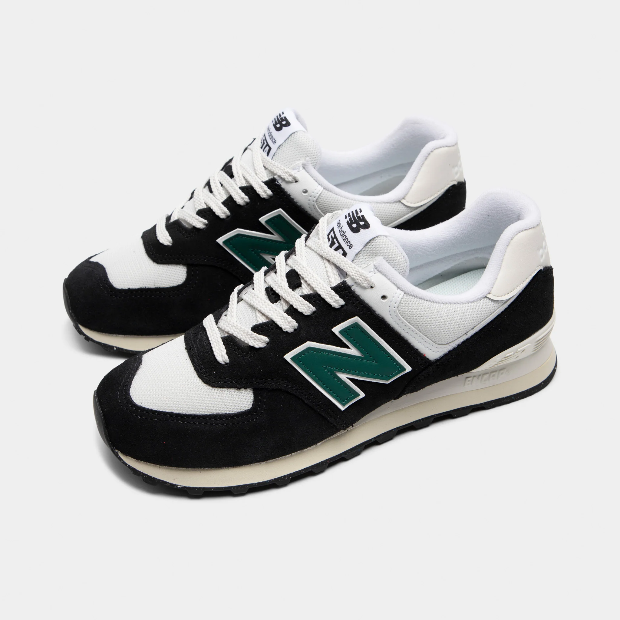 New Balance 574 Black / Green - White