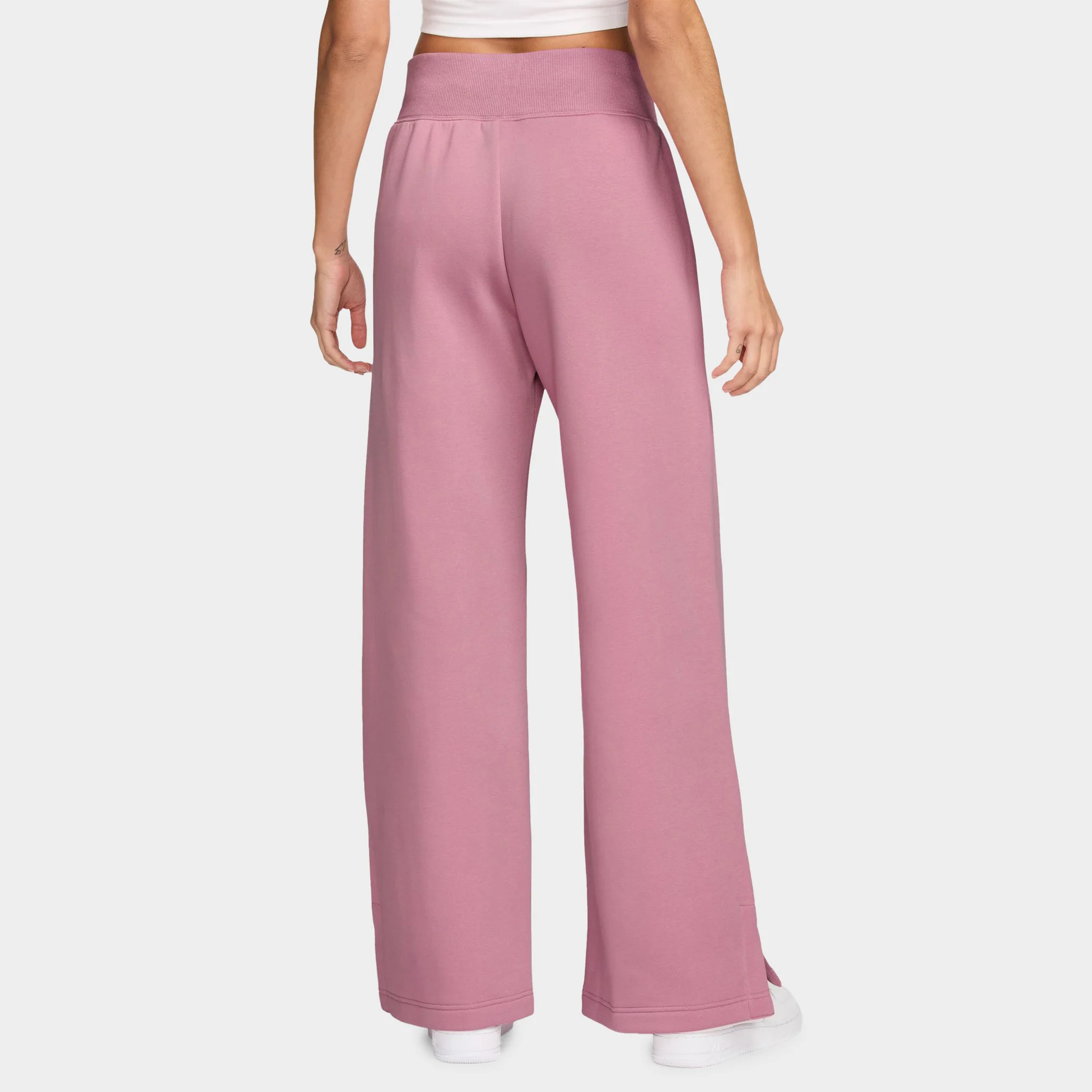 Nike Sportswear Women's Phoenix Fleece High Waisted Wide Leg Tracksuit Bottoms Elemental Pink / Sail