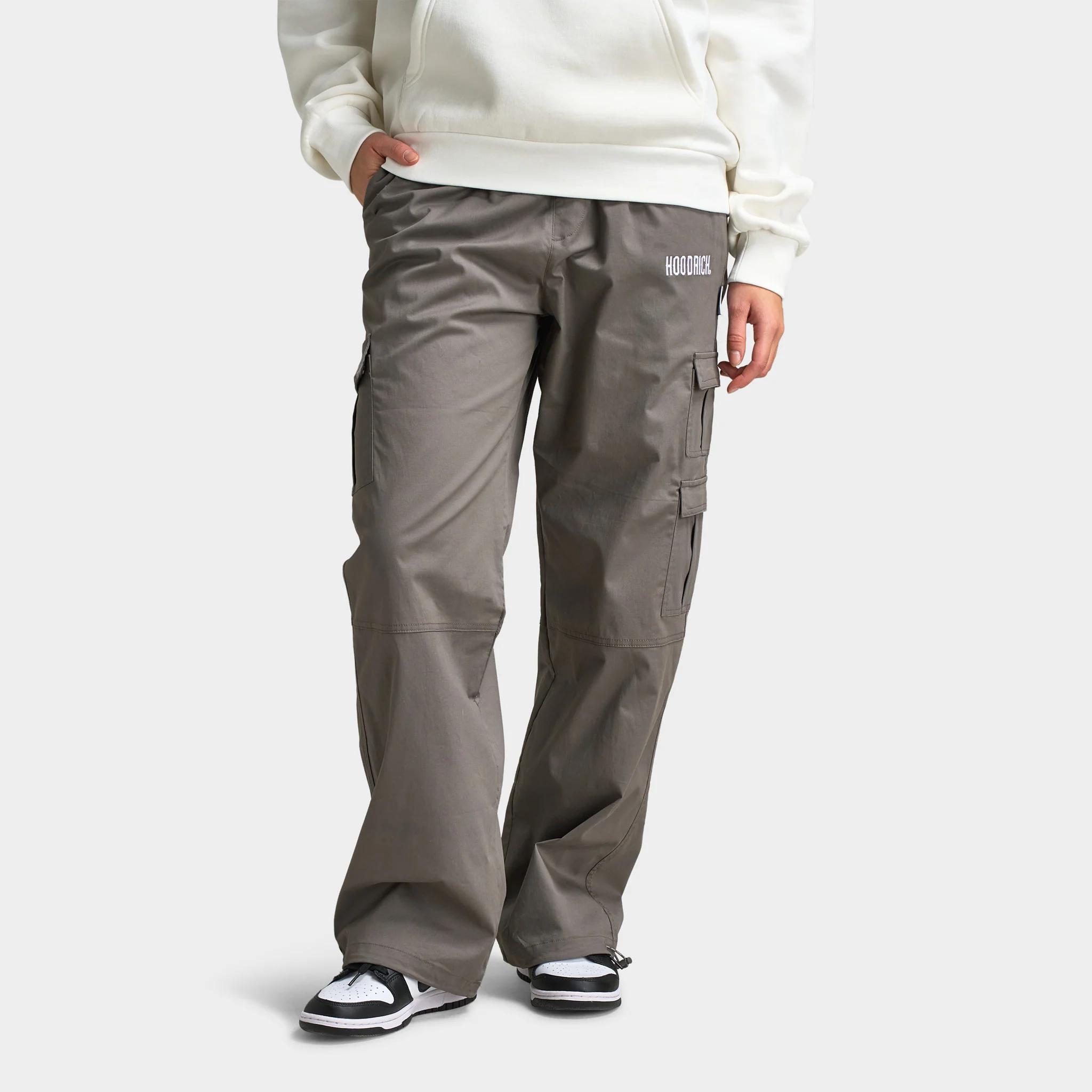 Hoodrich Women's OG Combat Cargo Pants Charcoal Grey / White - Quiet Grey