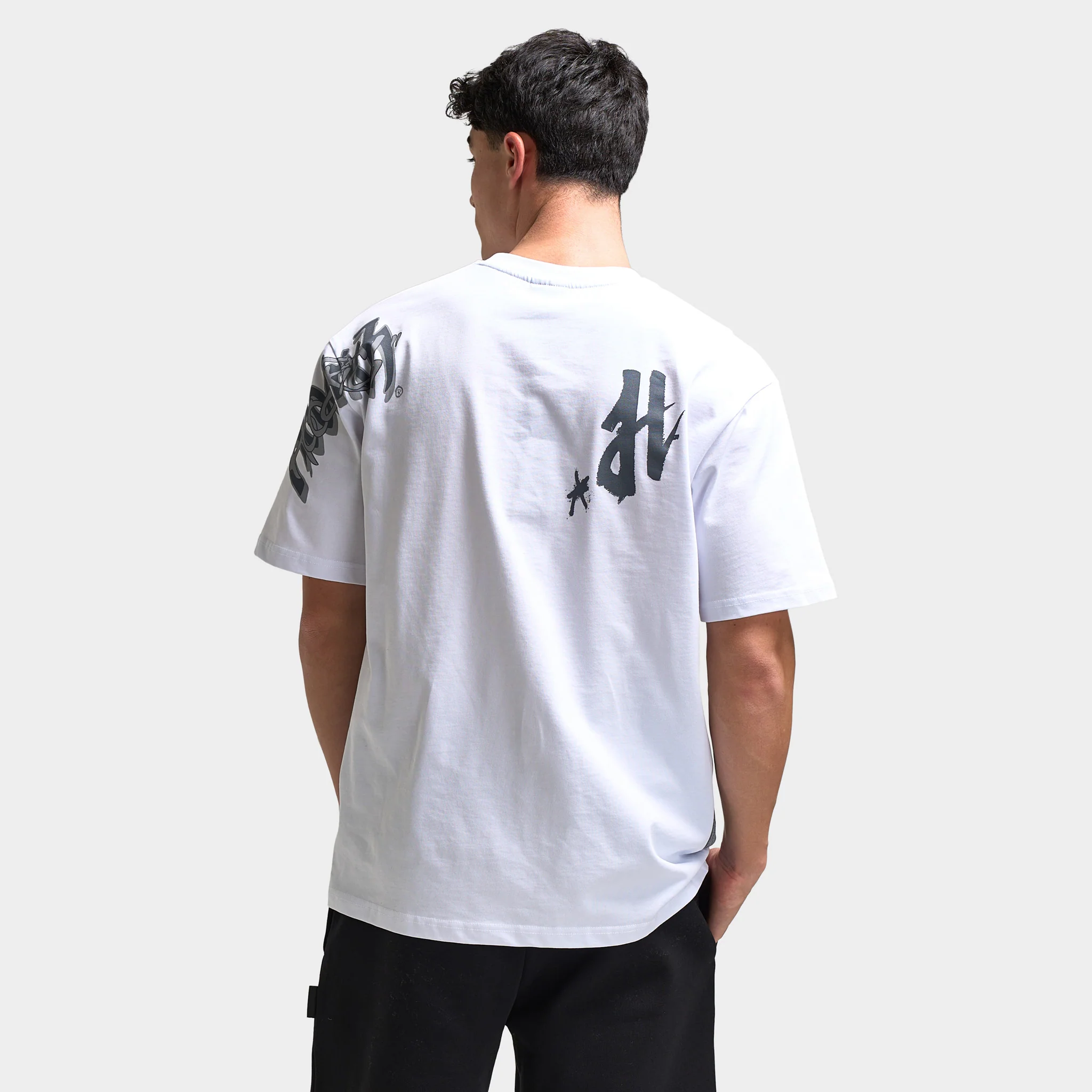 Hoodrich Shadow Oversized Graphic T-Shirt White / Lychee