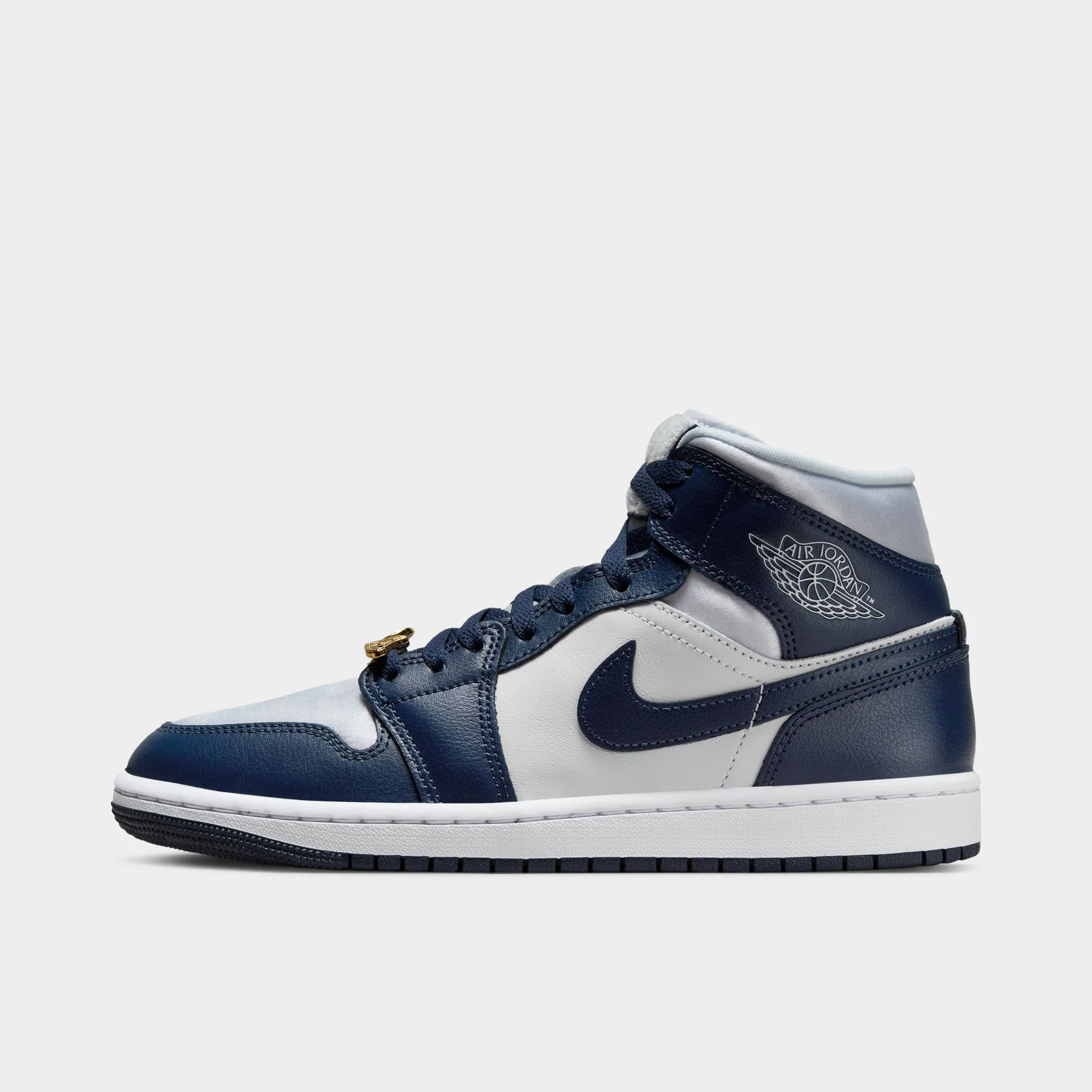 Jordan Women's 1 Mid Football Grey / Midnight Navy - White